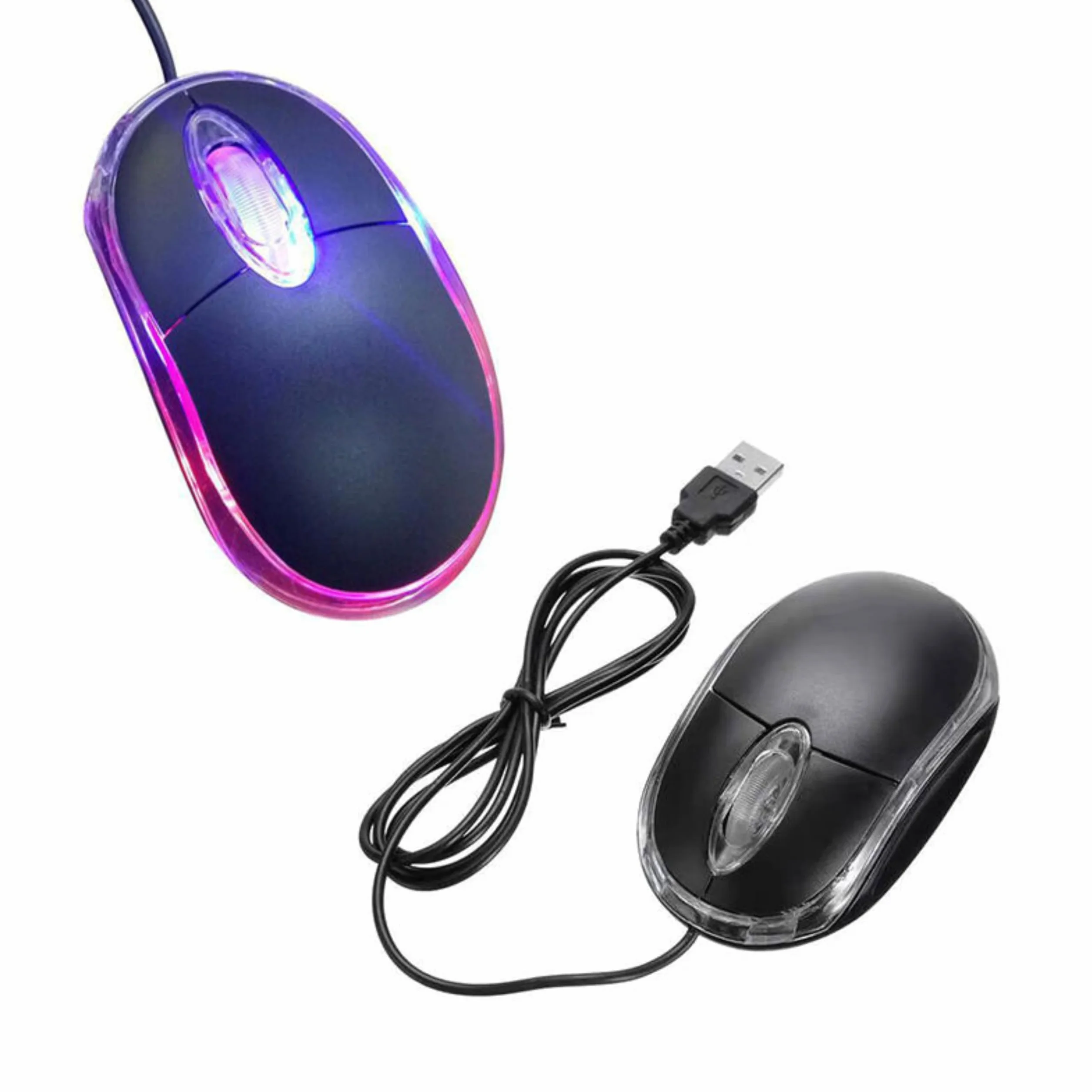 ANRANK UM2030AK czarna optyczna USB 3-przyciskowa mysz 3D kółko przewijane światło LED mysz myszy do komputera laptopa komputera