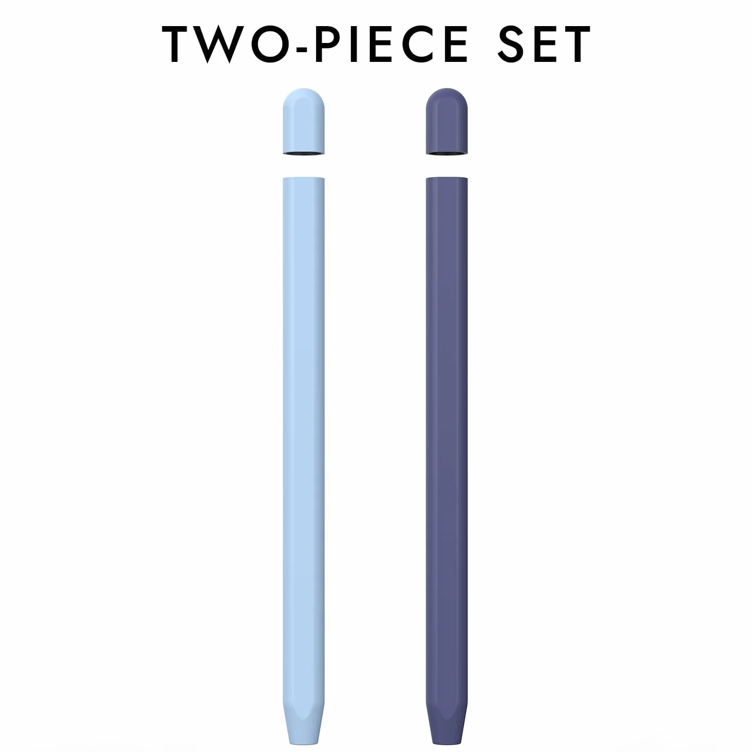 2 sztuki silikonowe etui kompatybilne z Apple Pencil 2. generacji Case i Apple Pencil Pro Cover, kompatybilne z ładowaniem magnetycznym i Double Tap (niebieski + granatowy)