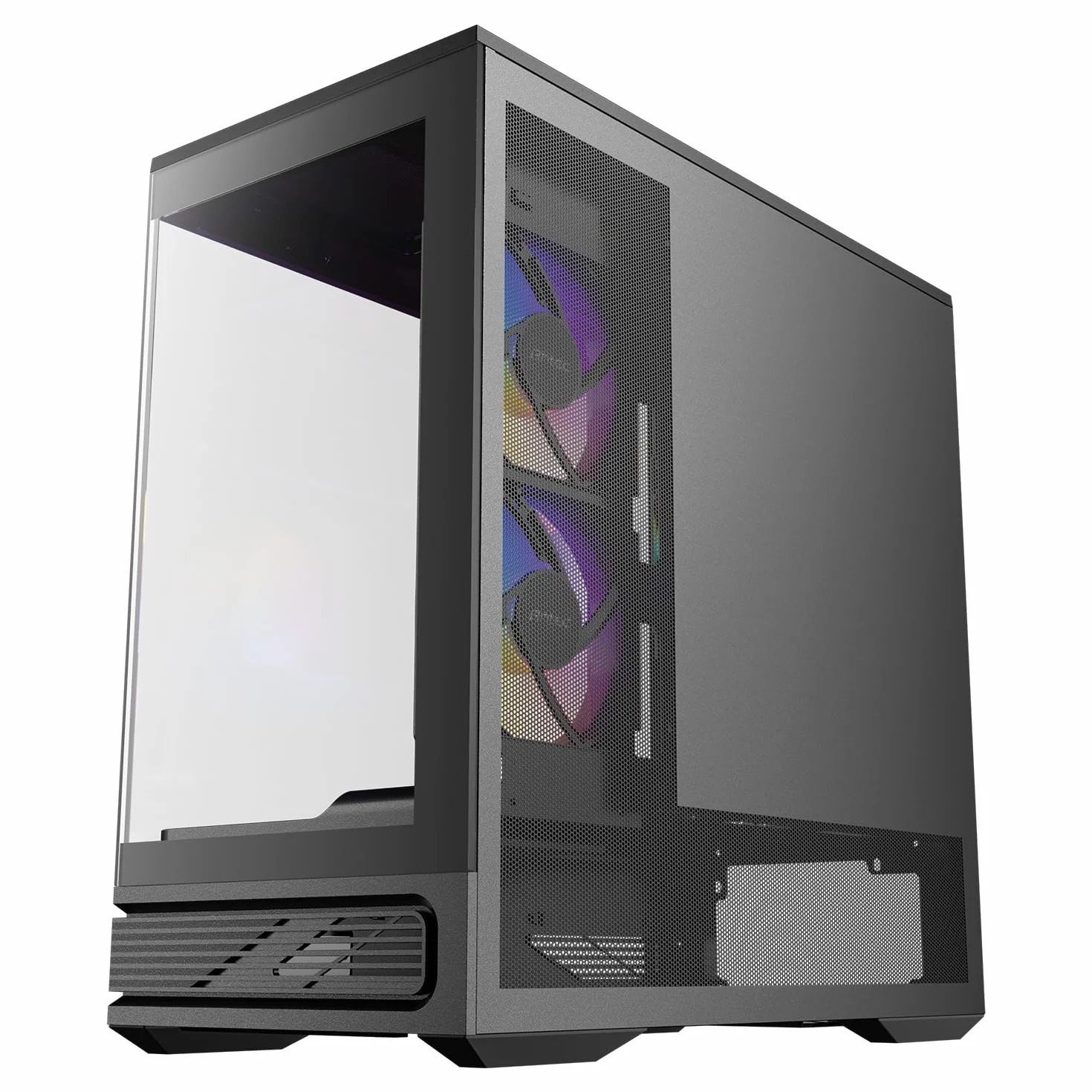 Antec C2M ARGB, kompaktowa obudowa MicroATX, panoramiczne szkło hartowane, wysoki przepływ powietrza, 3 wentylatory PWM ARGB w zestawie, obsługa chłodnicy 360 mm i procesor graficzny 415 mm, typ C 10