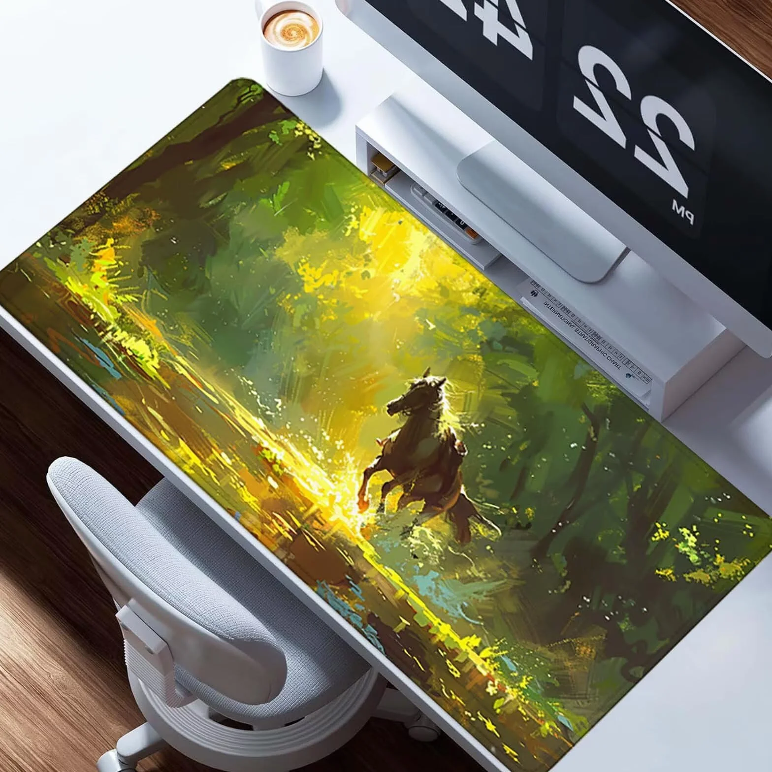 Podkładka pod mysz dla koni XXL 1200 x 600 mm, podkładka pod mysz dla graczy zielona wodoodporna podkładka pod mysz antypoślizgowa gumowa podstawa podkładka pod mysz do gier akcesoria biurowe dla