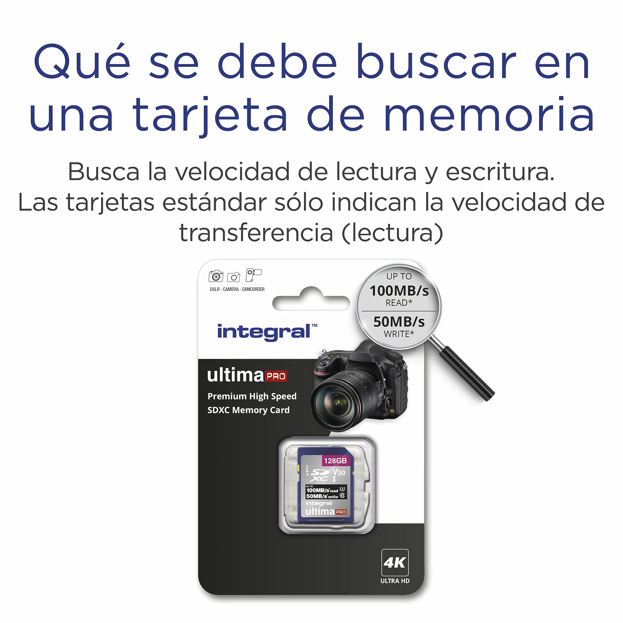Integral Karta SD 128 GB, 2-pak wideo 4K Ultra-HD, karta pamięci premium o wysokiej prędkości, SDXC do 100 MB/s SDXC V50 UHS-I U3 klasa 10 karta pamięci SD