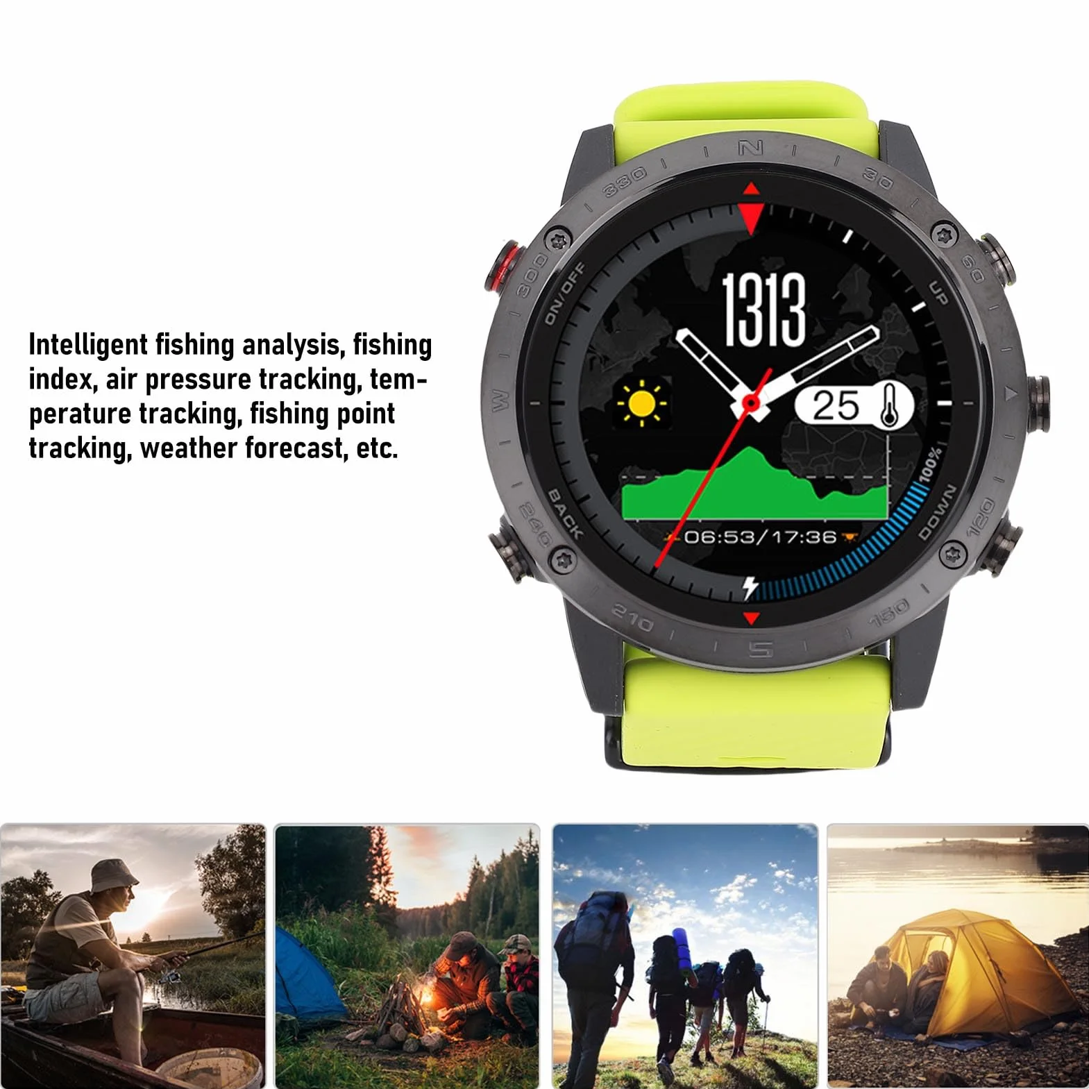 Keenso Smartwatch Nurkowania, Sportowy na Rękopis do Biegania na świeżym Powietrzu, Przypomnienie Komunikatów, Odpowiednie do Sportu i Codzienne Użytkowanie