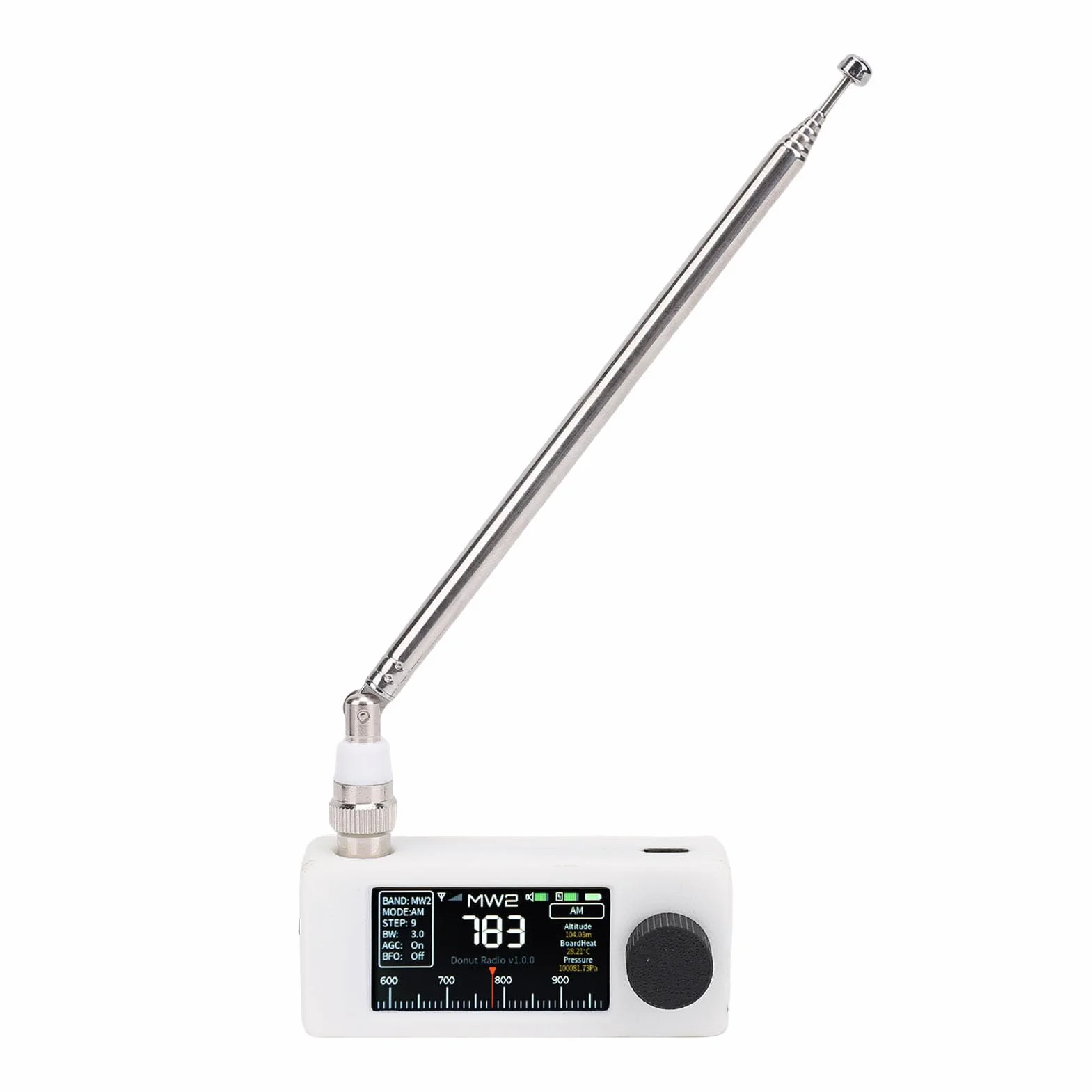 Bewinner SI4732 Odbiornik Radiowy AM FM LSB USB z Kolorowym Ekranem, Przenośne Kieszonkowe Radio Krótkofalowe, Ulepszone Odbiór, 10H Bateria, Awaryjna podróż (WHITE)