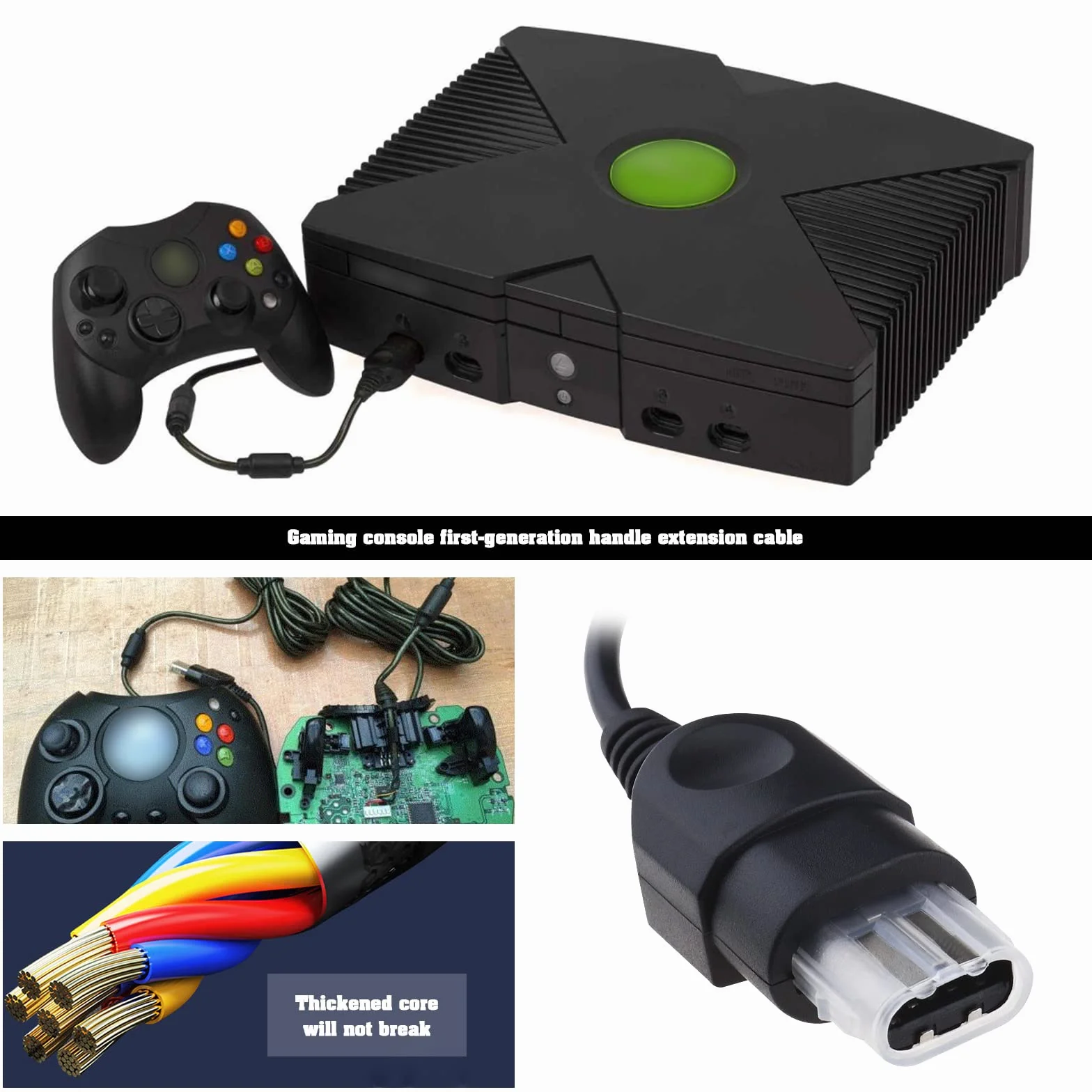 2 szt. Kontroler Breakaway Cable Kompatybilny z konsolami Microsoft Xbox Kontroler Przerwa Konwerter Adapter Kabel Kabel Kabel Akcesoria do gier 26 cm
