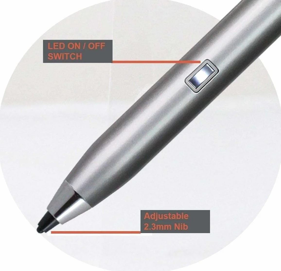 Silver Fine Point Digital Active Stylus Pen - kompatybilny z tabletem dla dzieci EagleSoar 7 cali