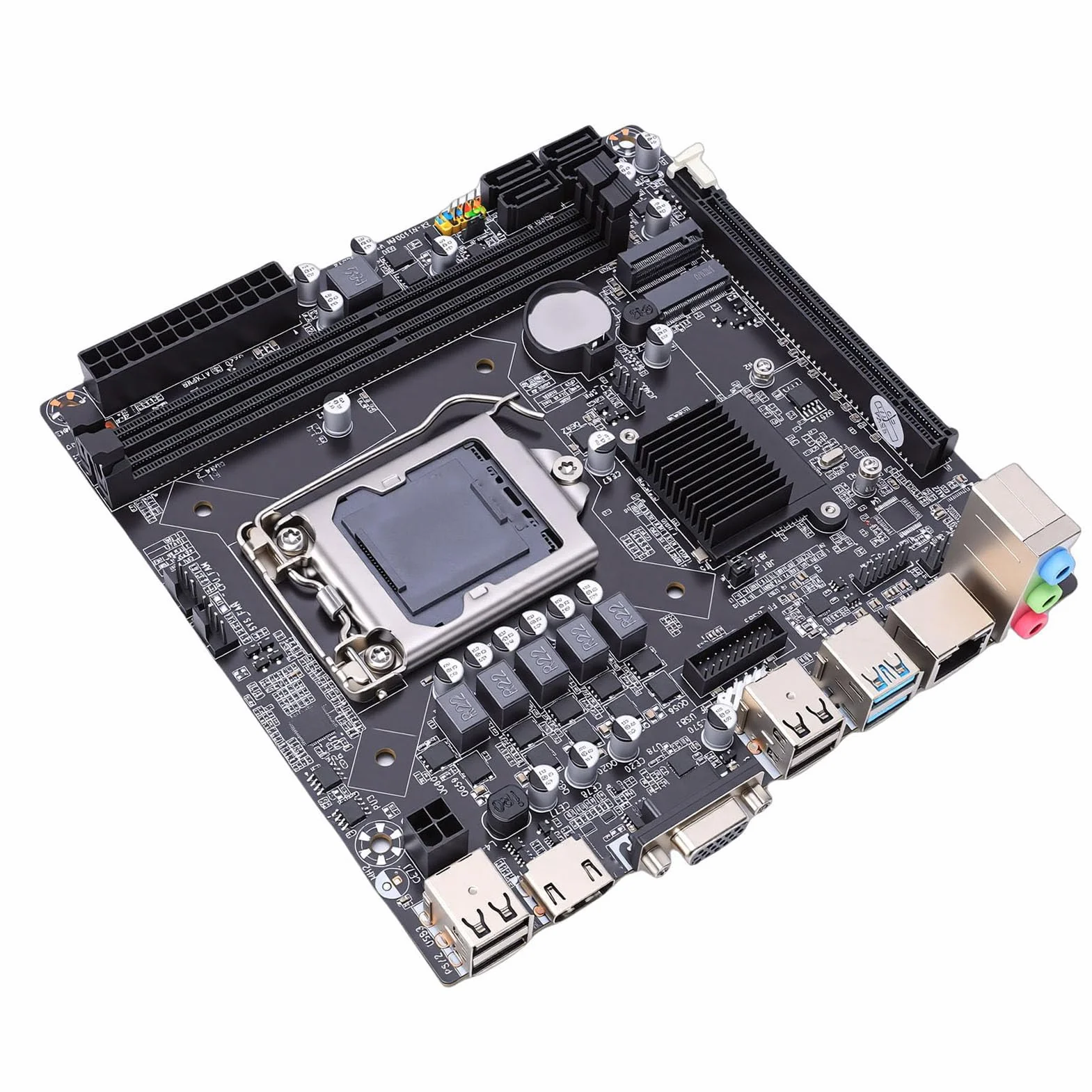 Sxhlseller Płyta główna do gier H110, płyta główna komputera LGA 1151 Mini ITX z DDR4 2133 2400 2666 MHz M.2 NVMe PCIe X16, do procesorów Core I7 I5 Pentium Celeron 6, 7 i 8