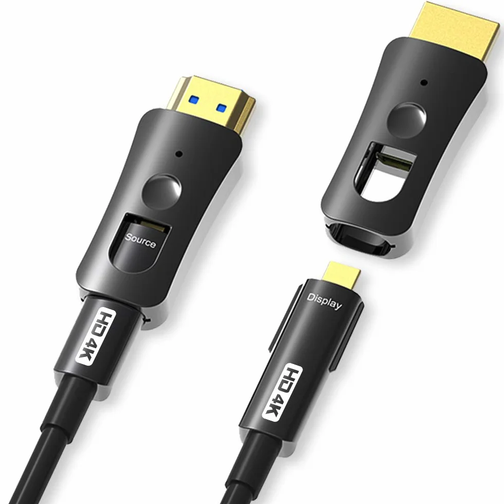 YIWENTEC Kabel światłowodowy HDMI 4k@60Hz HDCP2.2 4:4:4 wysoka prędkość 18 Gb/s HDR 3D 4K2K HDMI optyczny kabel światłowodowy z micro HDMI typu pull (20 m, 4K)