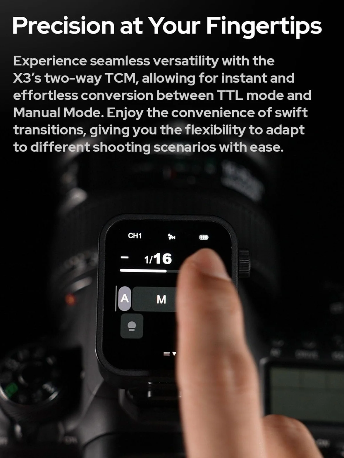 Godox X3C X3 C X3-C Oficjalny bezprzewodowy wyzwalacz lampy błyskowej TTL kompatybilny z aparatem Canon, nadajnikiem lampy błyskowej z ekranem dotykowym OLED, wbudowana bateria litowa + szybkie