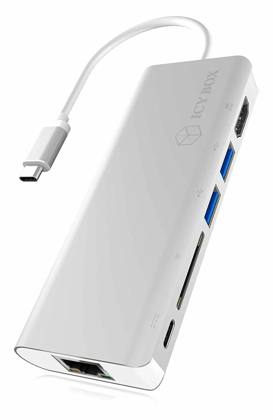 Icy Box IB-DK4034-CPD 60213, Adapter do Notebooków i Tabletów z HDMI, Srebrny