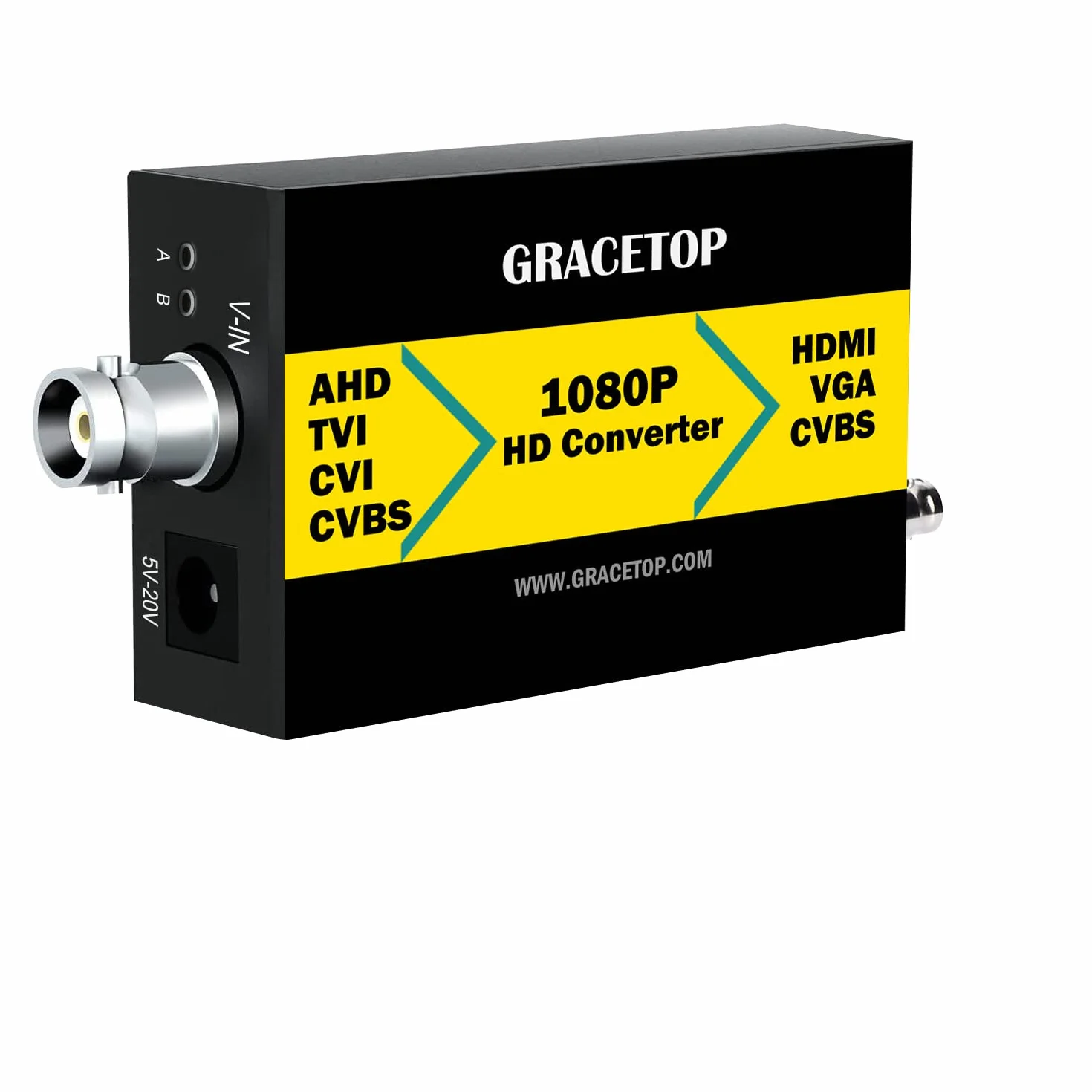 Konwerter AHD na HDMI, 4 w 1, CVBS TVI CVI AHD na HDMI VGA CVBS BNC, 1080P/4MP/5MP/8MP, do monitorów HDTV DVR