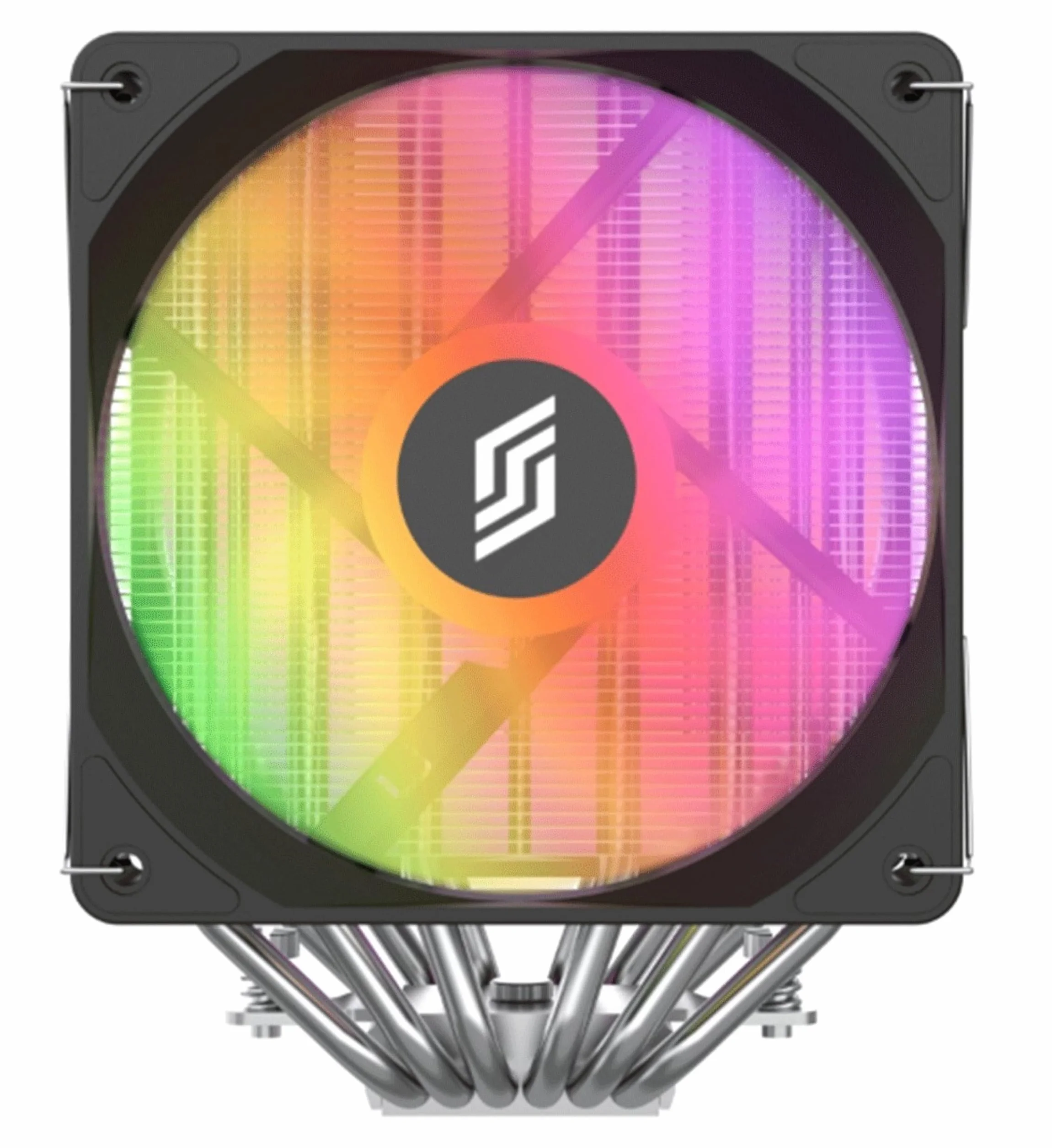 Tytanowy, czarny, Dual Tower CPU chłodnica z 2 wentylatorami ARGB 120 mm, do 265 W, 6 rur grzewczych, do Intel & AMD, AM4 AM5 LGA1700 LGA1200