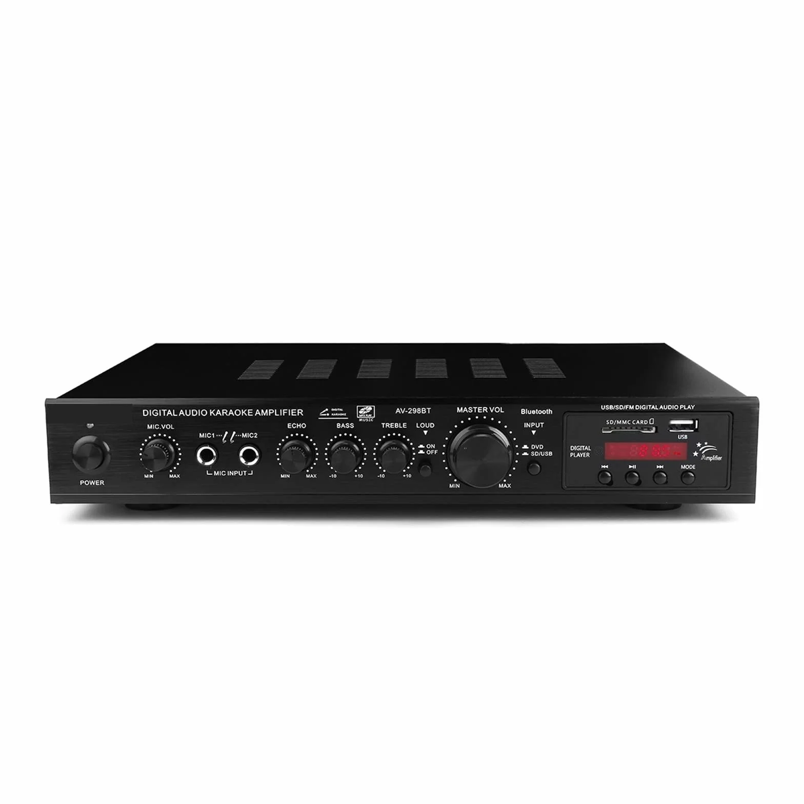 Wzmacniacz audio, Wzmacniacz cyfrowy 2000W Stereo LED USB AV Power Surround Amplificador wysokiej rozdzielczości odtwarzacz Subwoofer, do domu lub samochodu