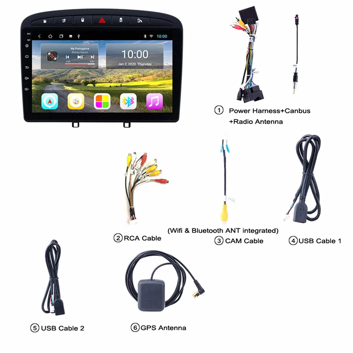 GPS dla kierowców ciężarówek komercyjny system nawigacji, bezpłatna aktualizacja mapy, 9-calowy ekran dotykowy Bluetooth HD GPS dla pojazdów dla PEUGEOT 408 2010-2016