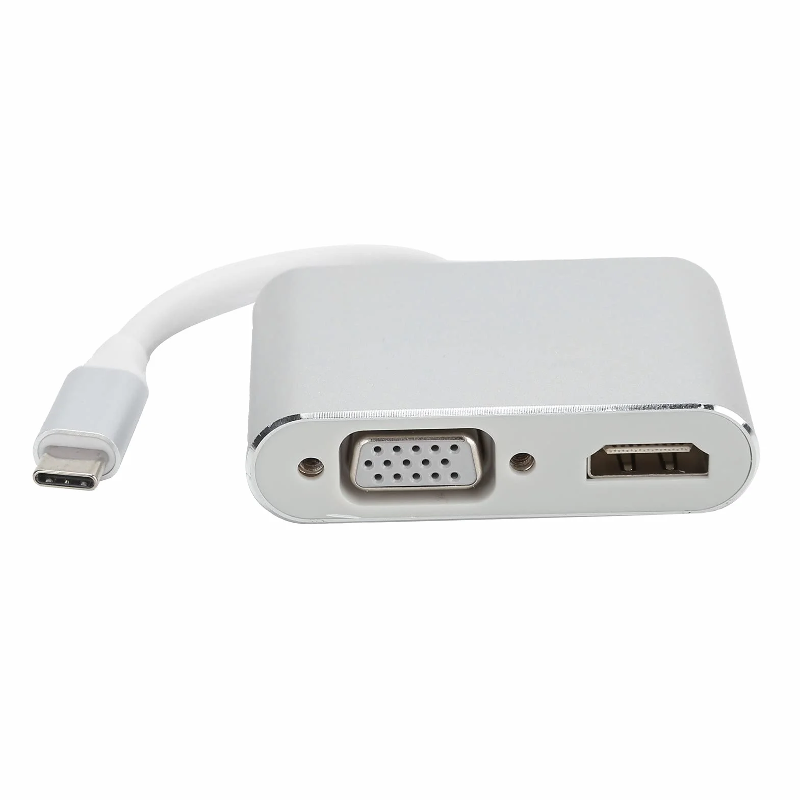 Przejściówka VGA na HDMI Konwerter 4K Biały szary