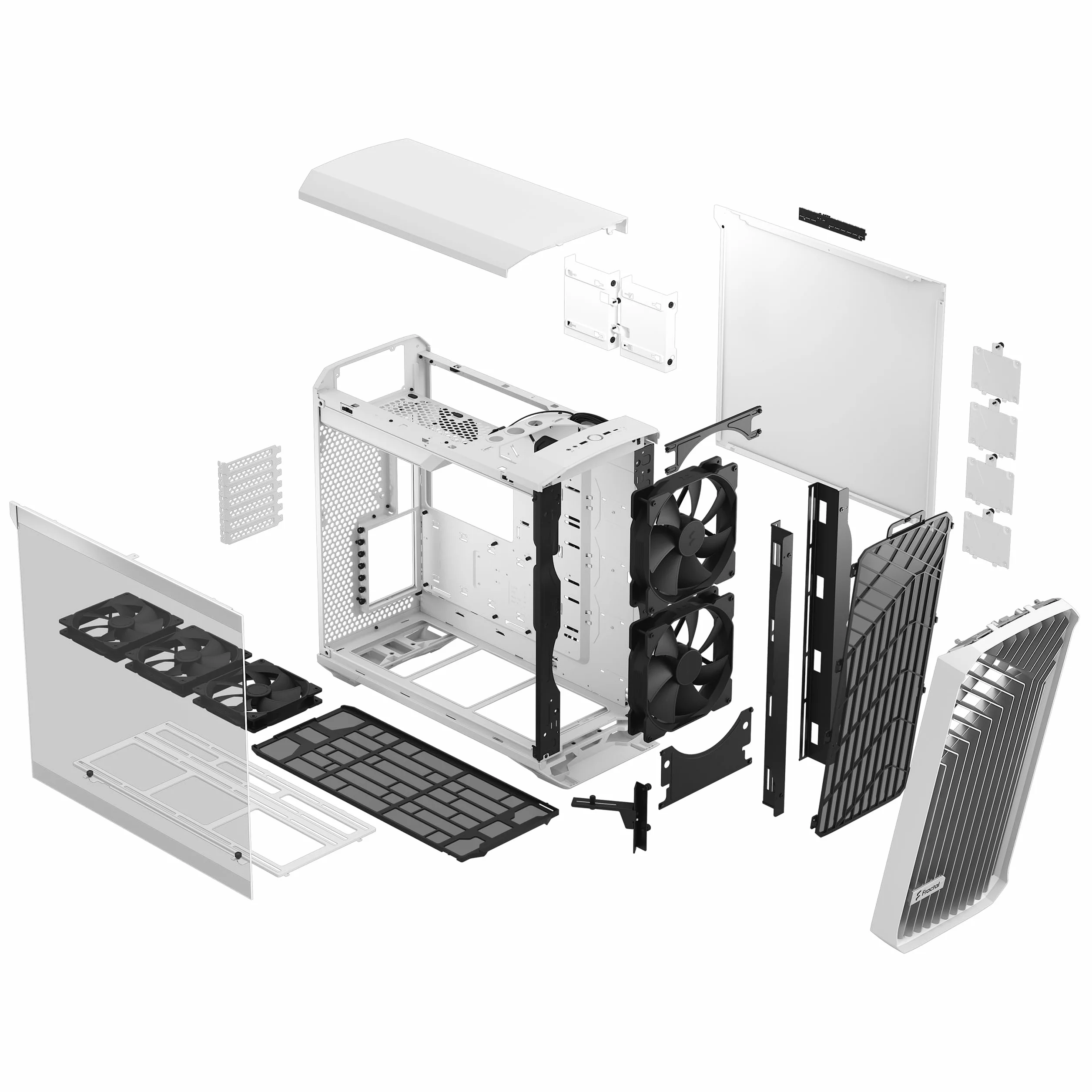 Fractal Design Torrent RGB białe E-ATX szkło hartowane okno o wysokim przepływie powietrza Mid Tower obudowa komputera