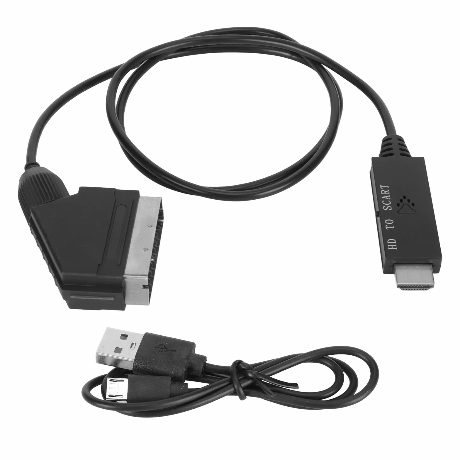 Konwerter HDMI na SCART, kabel HD do SCART, obsługuje PAL NTSC, adapter do telewizora VHS DVD