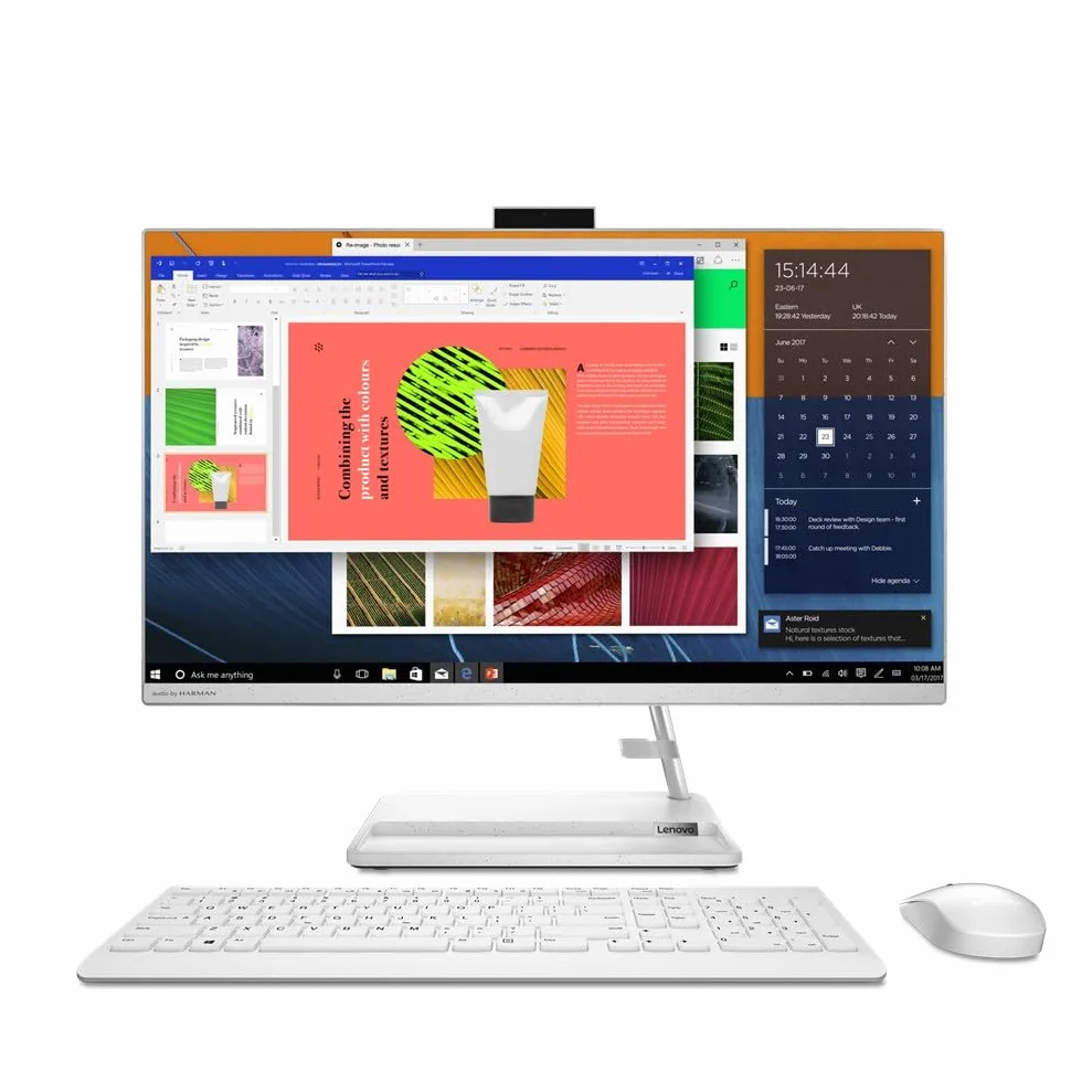 Lenovo IdeaCentre AIO 3 Komputer stacjonarny, 27" FullHD (AMD Ryzen 5 7530U, 16 GB RAM, 512 GB SSD, AMD Radeon Graphics, Windows 11 Home) Klawiatura QWERTY Hiszpański, Biały, 27 cali