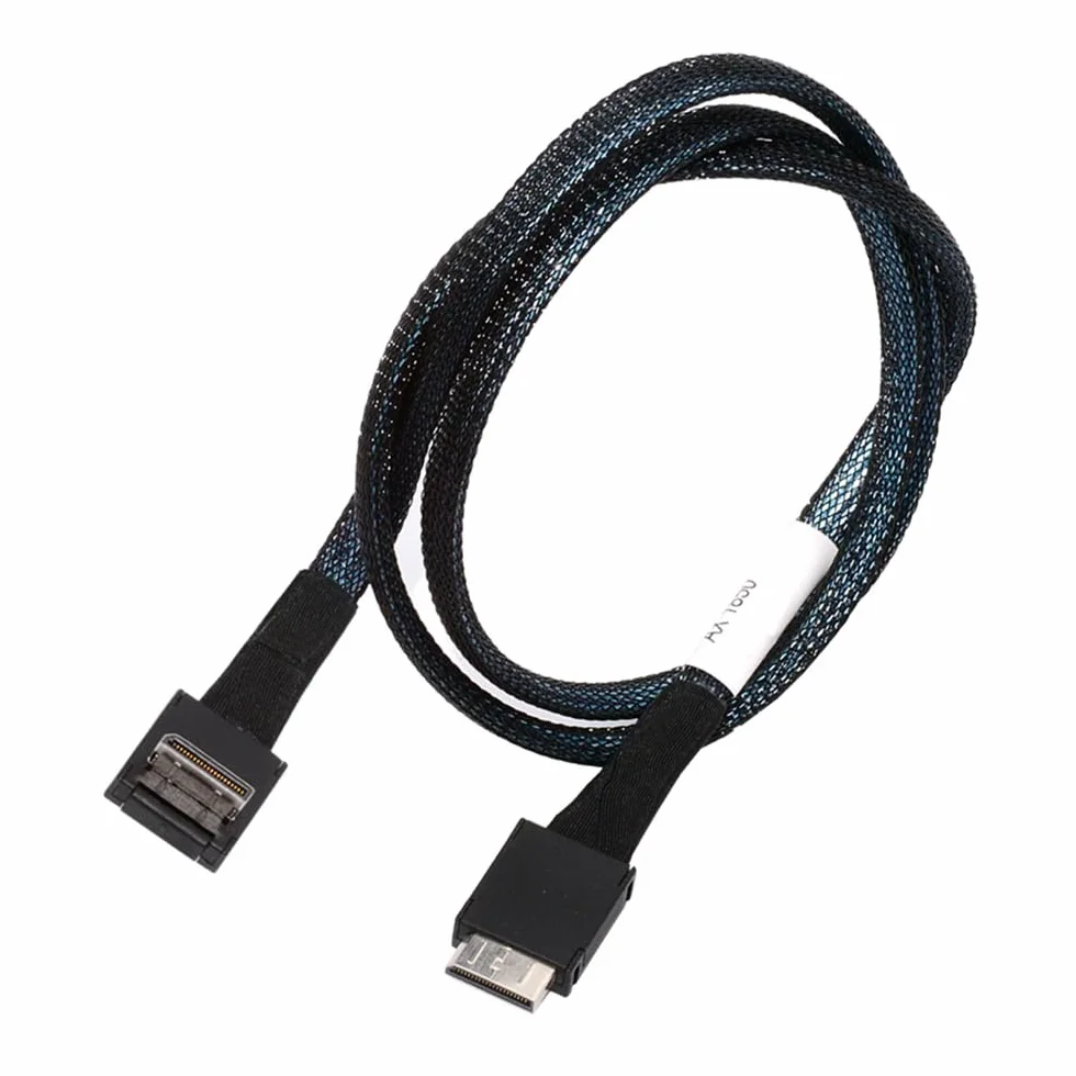 Kątowy 90 stopni OcuLink PCIe 4.0 PCI-Express SFF-8611 4i do SFF-8611 kabel do transmisji danych do eGPU SSD 80 cm