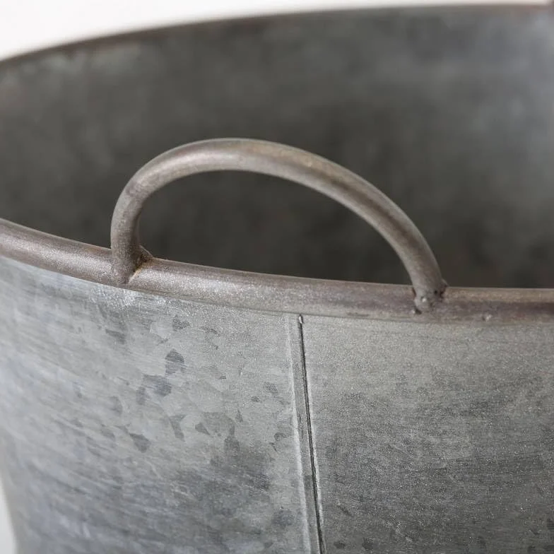 The Time Heritage Metal Basin Efekt cynku taca na rośliny Jacksona z okrągłym uchwytem Gm 19x42x47,5cm