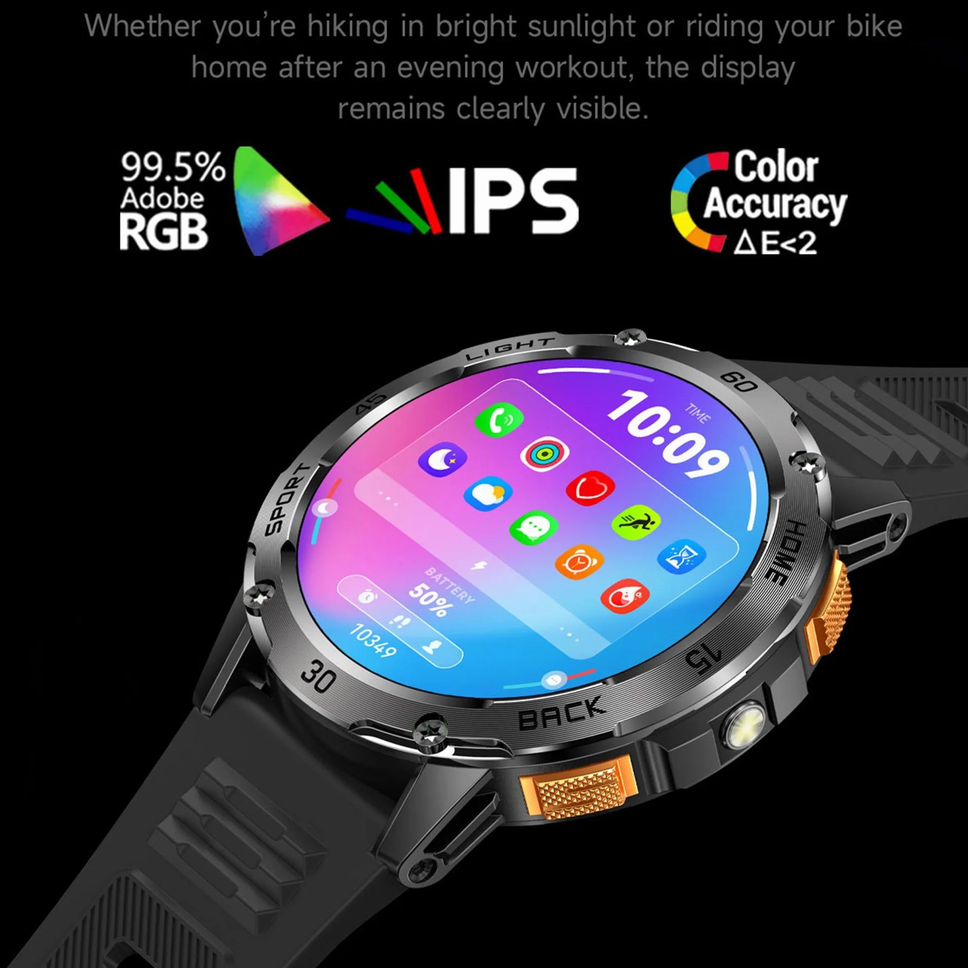 Wojskowy inteligentny zegarek (odbieranie/nawiązywanie połączeń) dla mężczyzn, smartwatch 1,53" do Androida i iPhone'a, monitor fitness IP68 z latarką/kompasem/pomiarem tętna/snem/100+ trybami