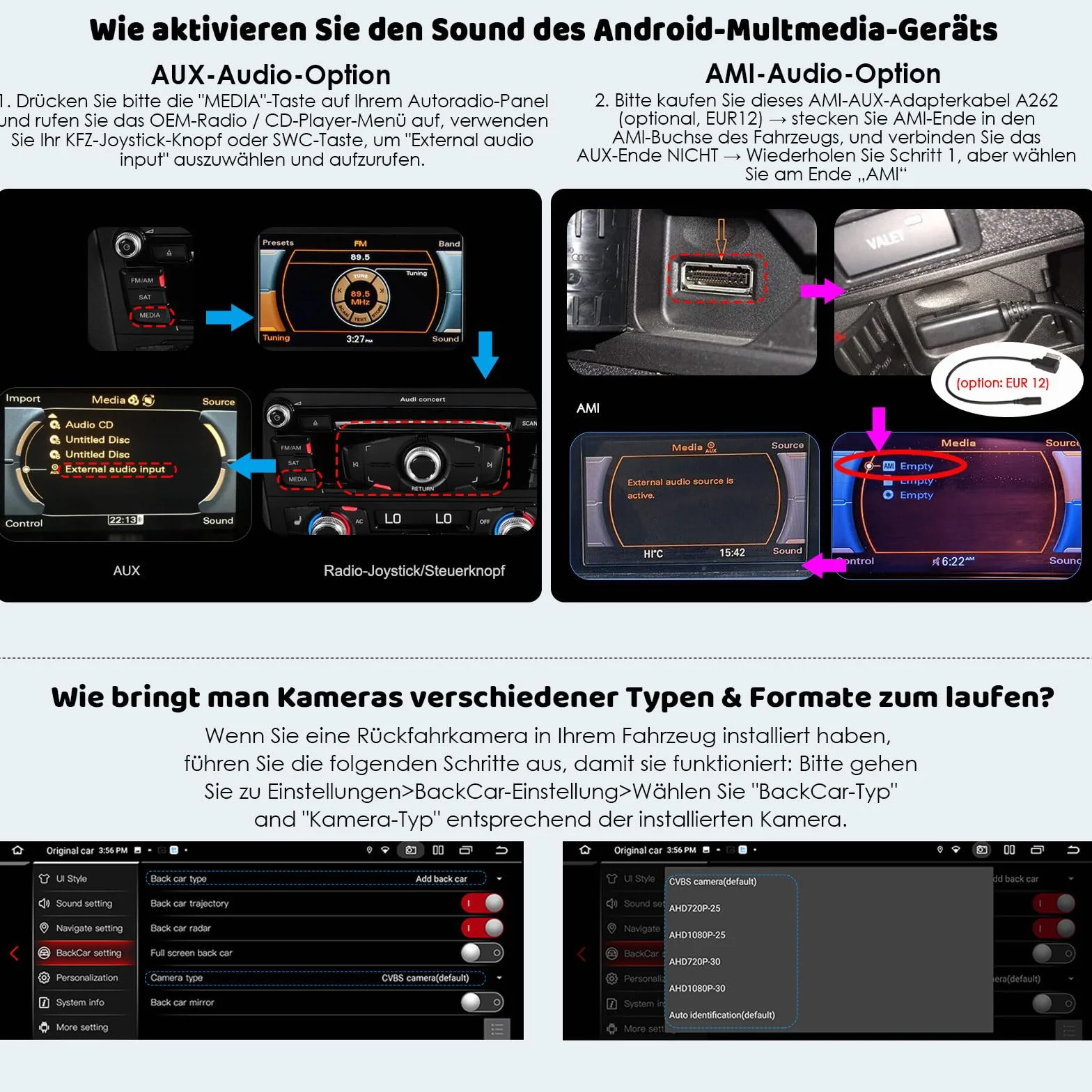 Erisin 8,8 cala 8-rdzeniowy 4 GB + 64 GB Android 13 radio samochodowe Bluetooth 1Din GPS nawigacja do Audi A5 S5 RS5 2009-2016 obsługuje bezprzewodowe CarPlay Android Auto WiFi DAB+ IPS ekran USB DSP
