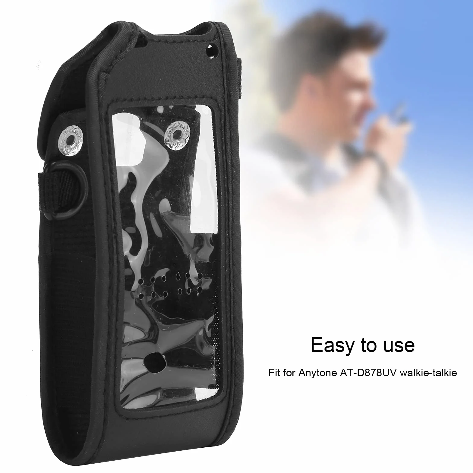 Pokrowiec ze Skóry PU do Walkie-Talkie Anytone AT-D878UV
