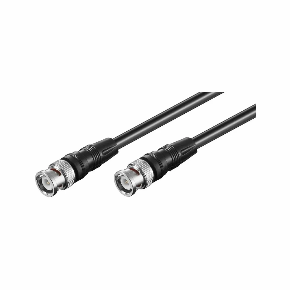 Goobay 50046 BNC kabel złącza wideo, (RG59), podwójnie ekranowany, długość kabla 2 m, czarny