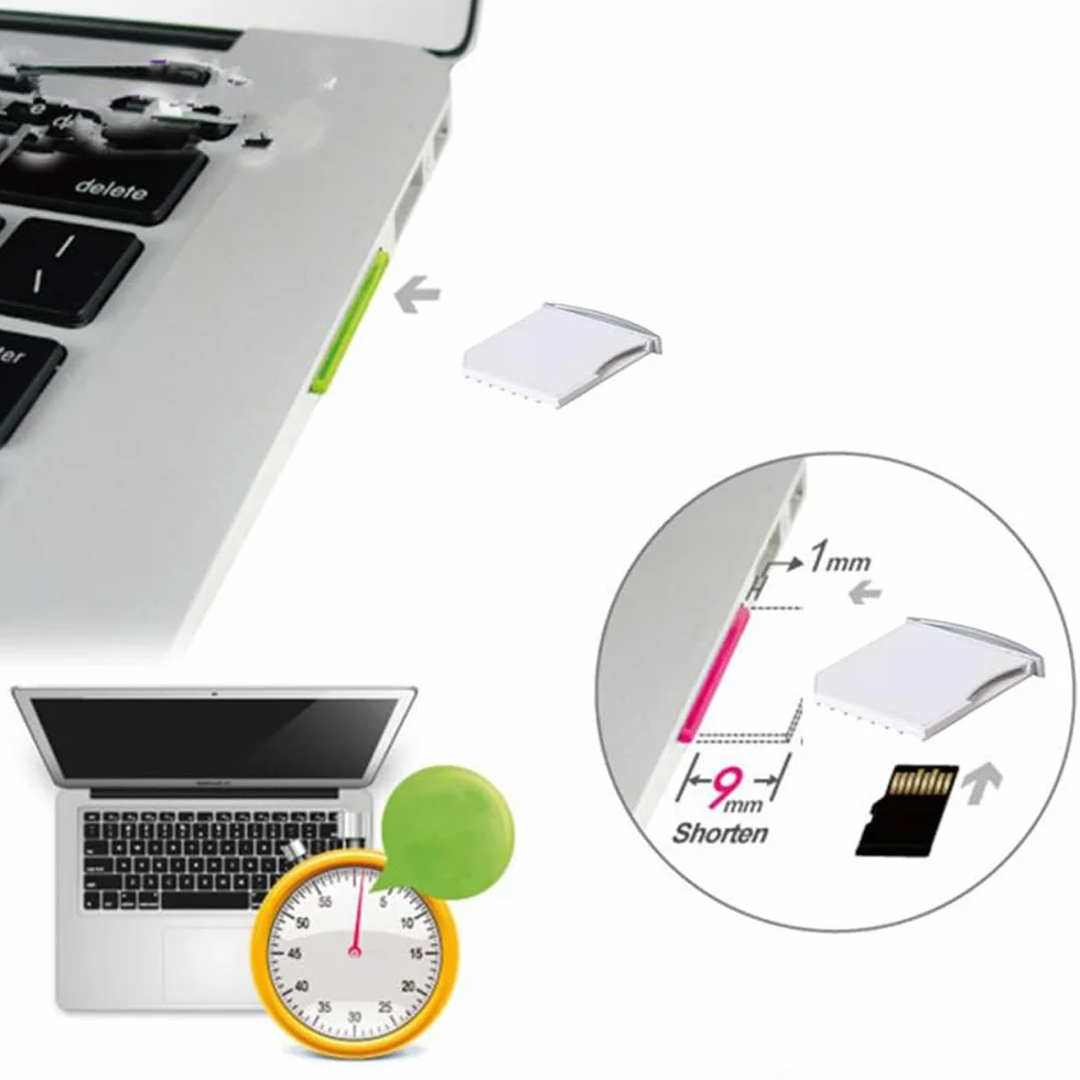 Zestaw kart micro SD TF na SD mini adapter do dodatkowej pamięci MacBook Air/Pro/Retina biały