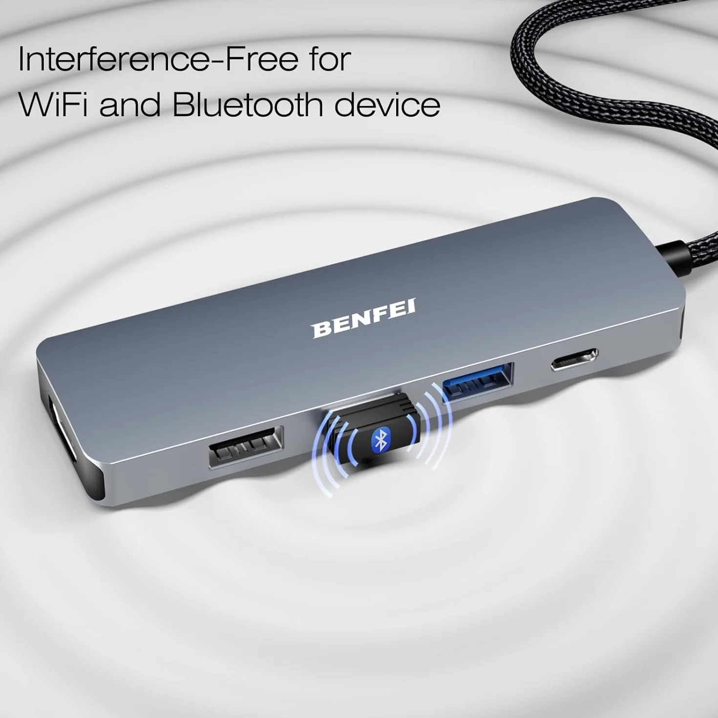 BENFEI USB C Hub 5 w 1 4K HDMI 100W 3 USB-A Aluminiowa Obudowa MacBook Pro Air iPad Pro iMac XPS ThinkPad