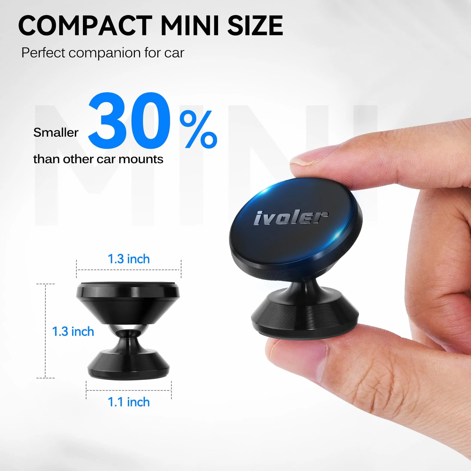 ivoler Uchwyt samochodowy na telefon, zestaw 2 sztuk, uniwersalny uchwyt samochodowy na telefon o 360°, przenośny magnetyczny magnes samoprzylepny do smartfona, kompatybilny z telefonami lub