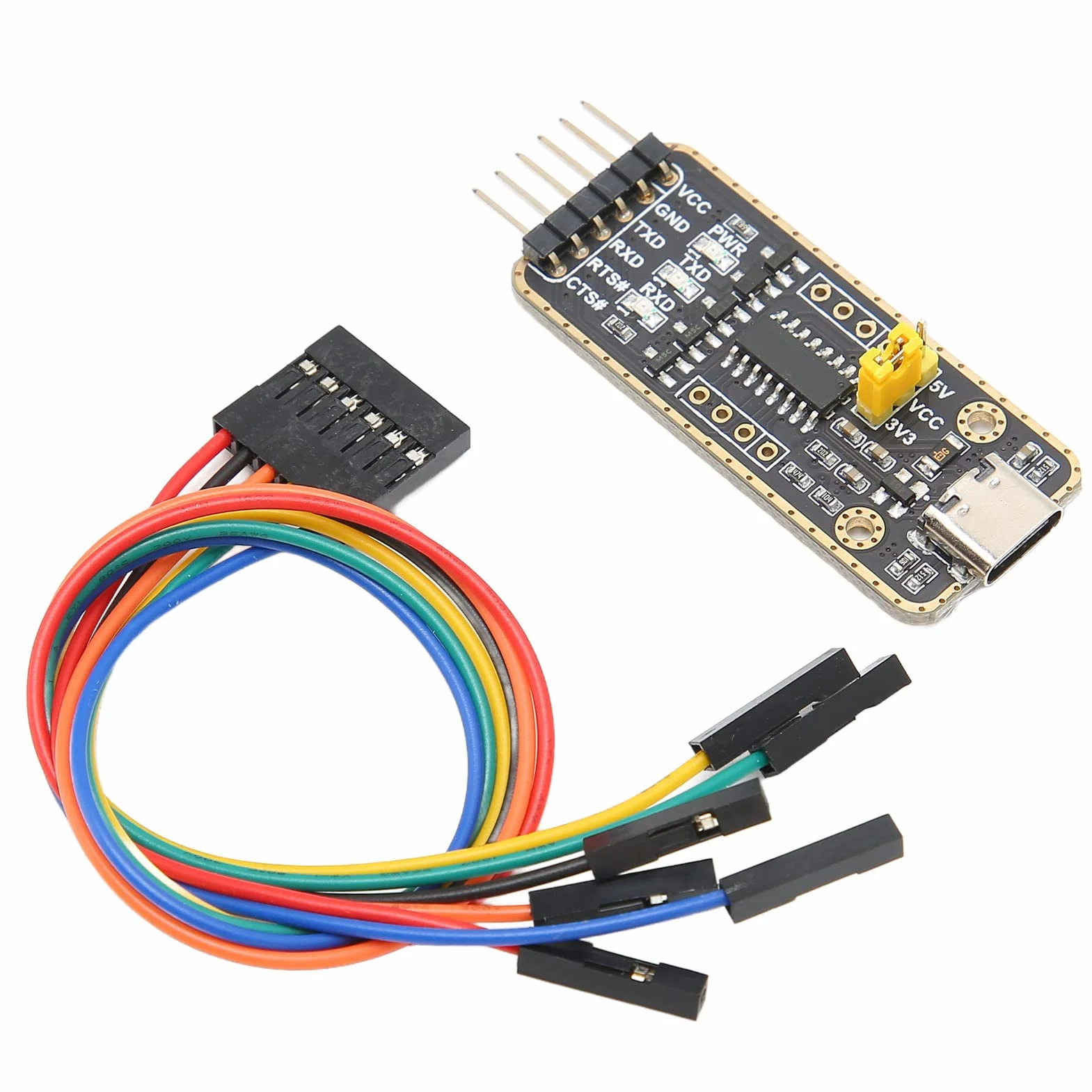 Adapter USB na UART TTL, Moduł Konwertera Szeregowego 6PN, Uniwersalny Moduł Komunikacji Szeregowej, Układ CH343G, Interfejs USB C, Ochrona Przeciwprzepięciowa, dla Systemu