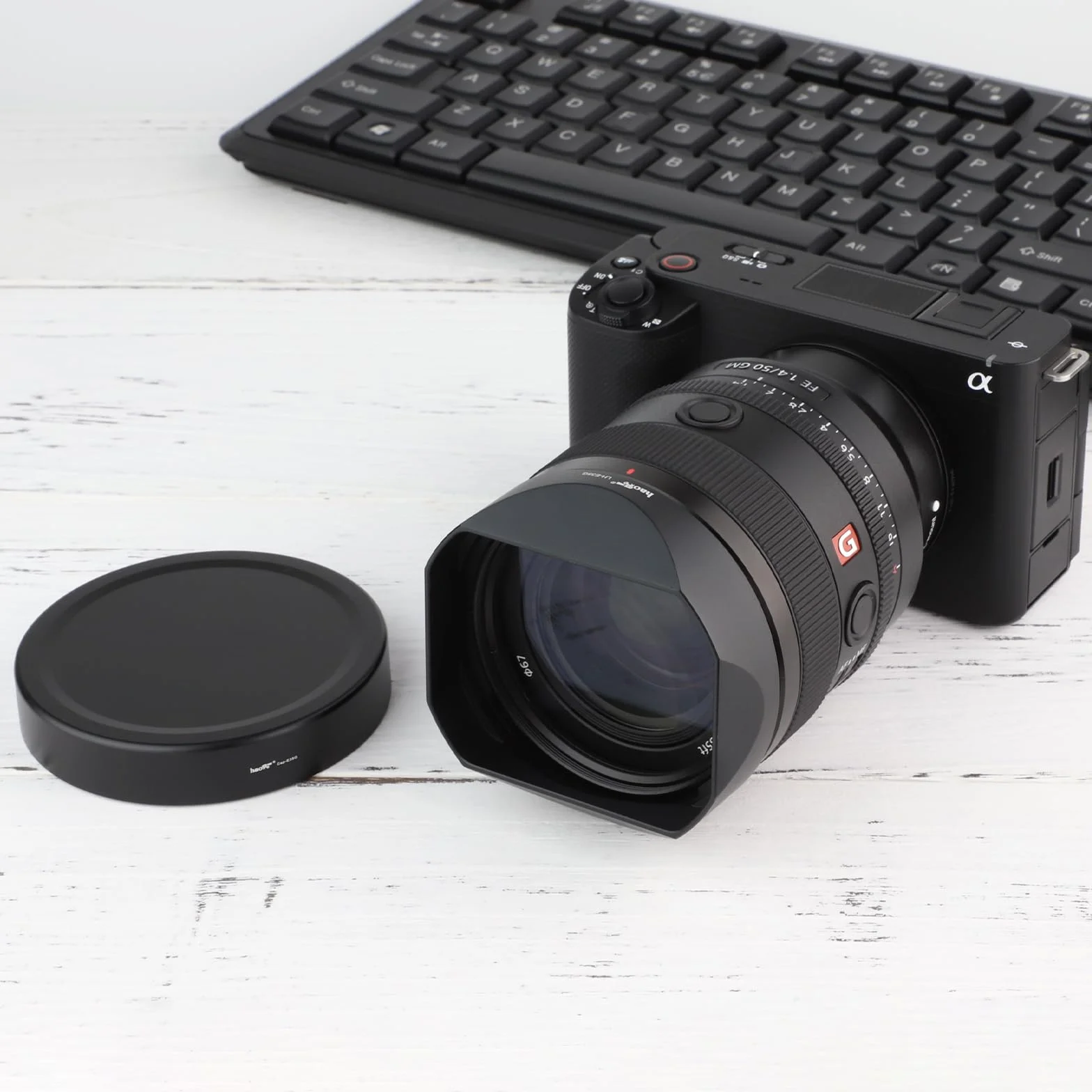 Haoge Bagnetowa osłona obiektywu metalowy kwadratowy do obiektywu Sony FE 35 mm F1.4 GM, (z metalową przednią nasadką), zastępuje Sony FE35mm F1.4 GM Hood ALC-SH164