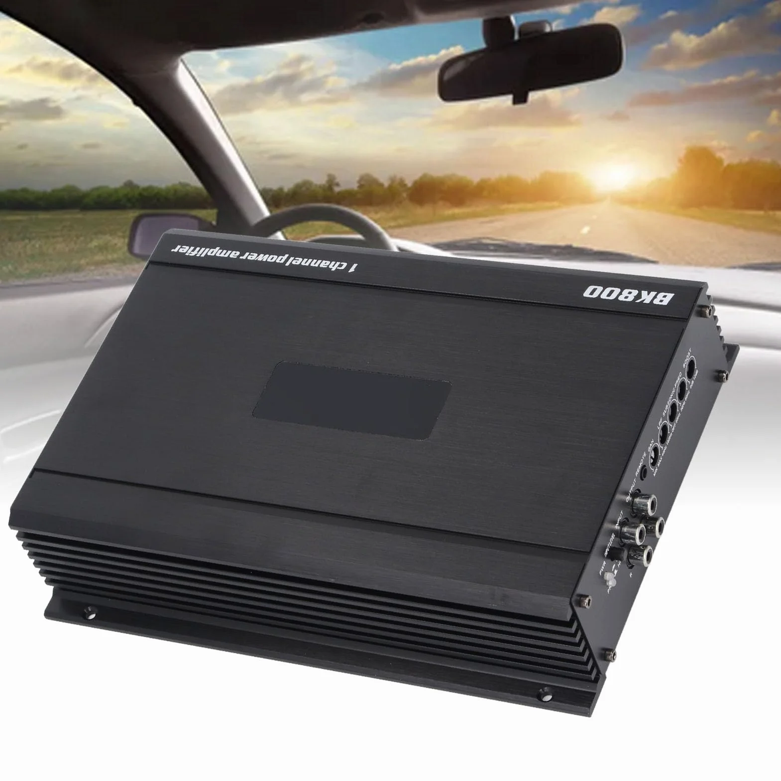 RiToEasysports Wzmacniacz Samochodowy Audio, Monofoniczny Wzmacniacz Samochodowy ze Stopu Aluminium 1500 W, 1-kanałowe Wyjście Basowe Subwoofera, Sterowanie Przewodowe, 11 do 15 V dla Samochodów