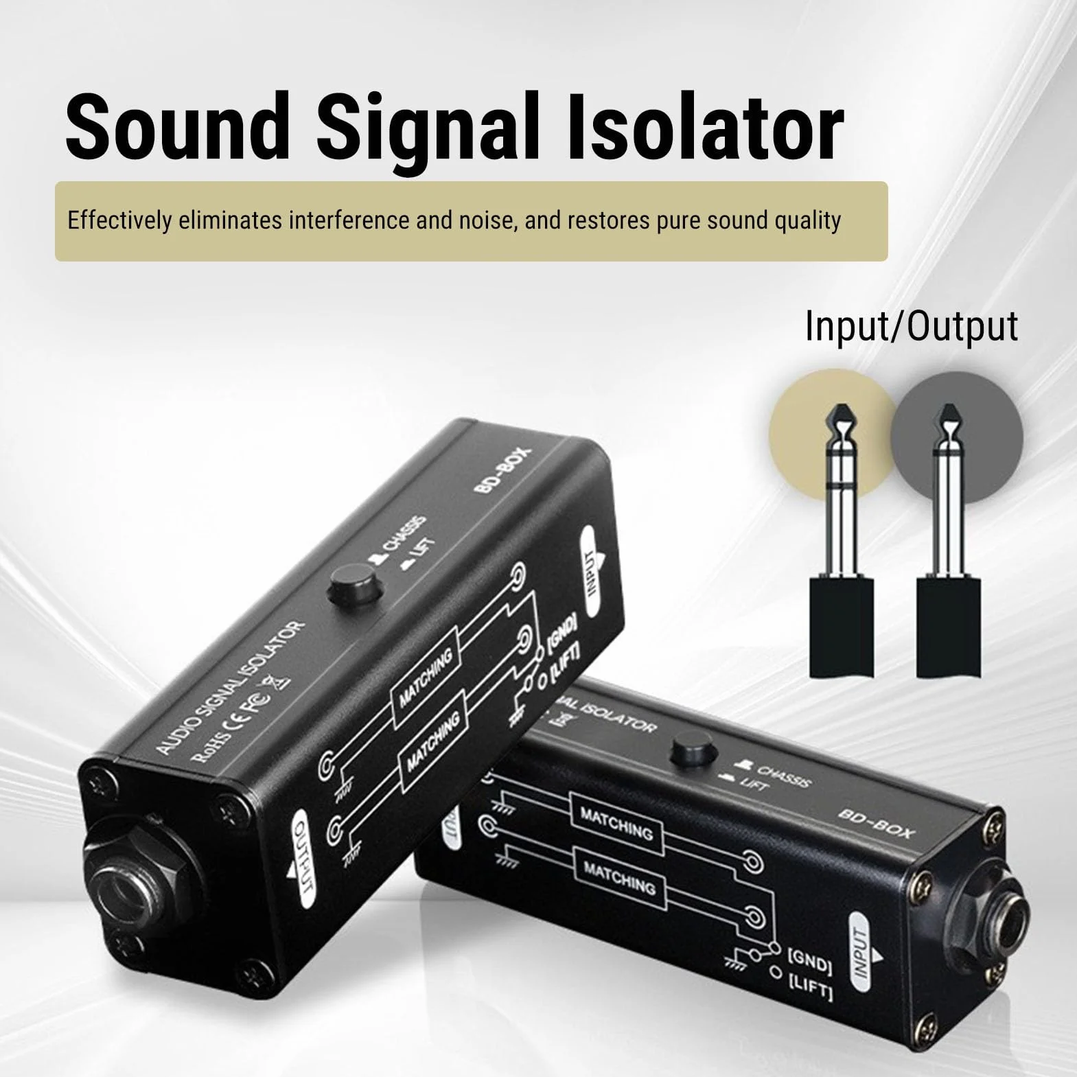 Pasywny Izolator Dźwięku Eliminator Eliminator, Izolator Aluminium Aluminium Aluminium XLR dla Domowego Systemu Stereo, Głośnik, Samochodowe, Zestaw Samochodowy