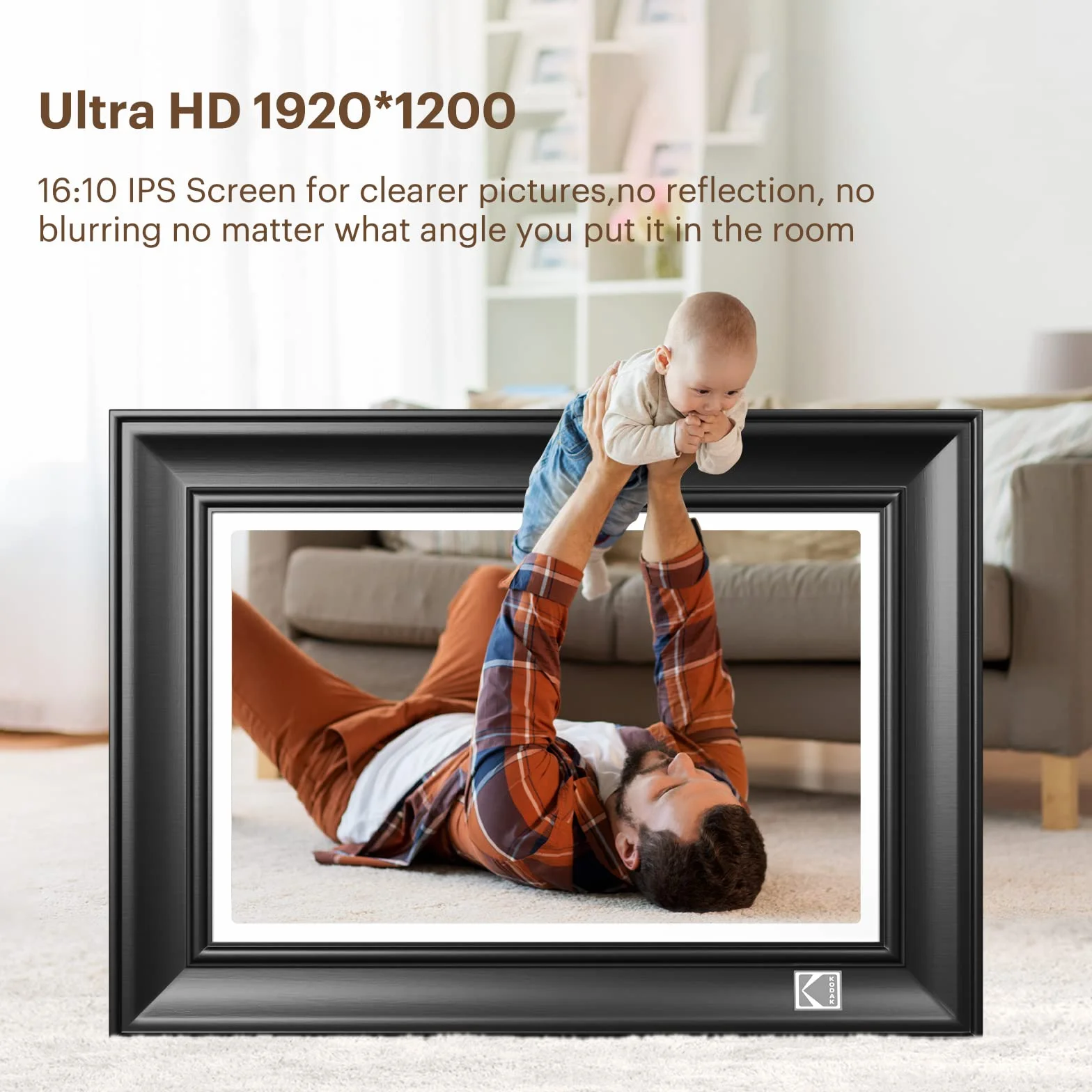 Cyfrowa ramka na zdjęcia WiFi, HD 1920 x 1200 KODAK Touch, elektroniczna ramka na zdjęcia 10,1", inteligentna elektroniczna ramka na zdjęcia z pamięcią 32 GB