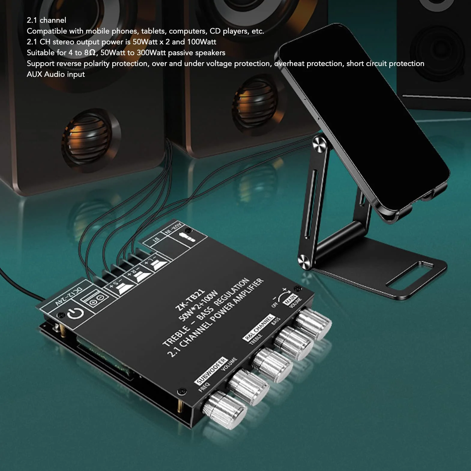 Zaawansowana Tablica Wzmacniacza Subwoofera 100W 2.1 Kanał ZK TB21 z łatwą kontrolą i Wysokim Bezpieczeństwem dla Domowych Systemów Audio HIFI