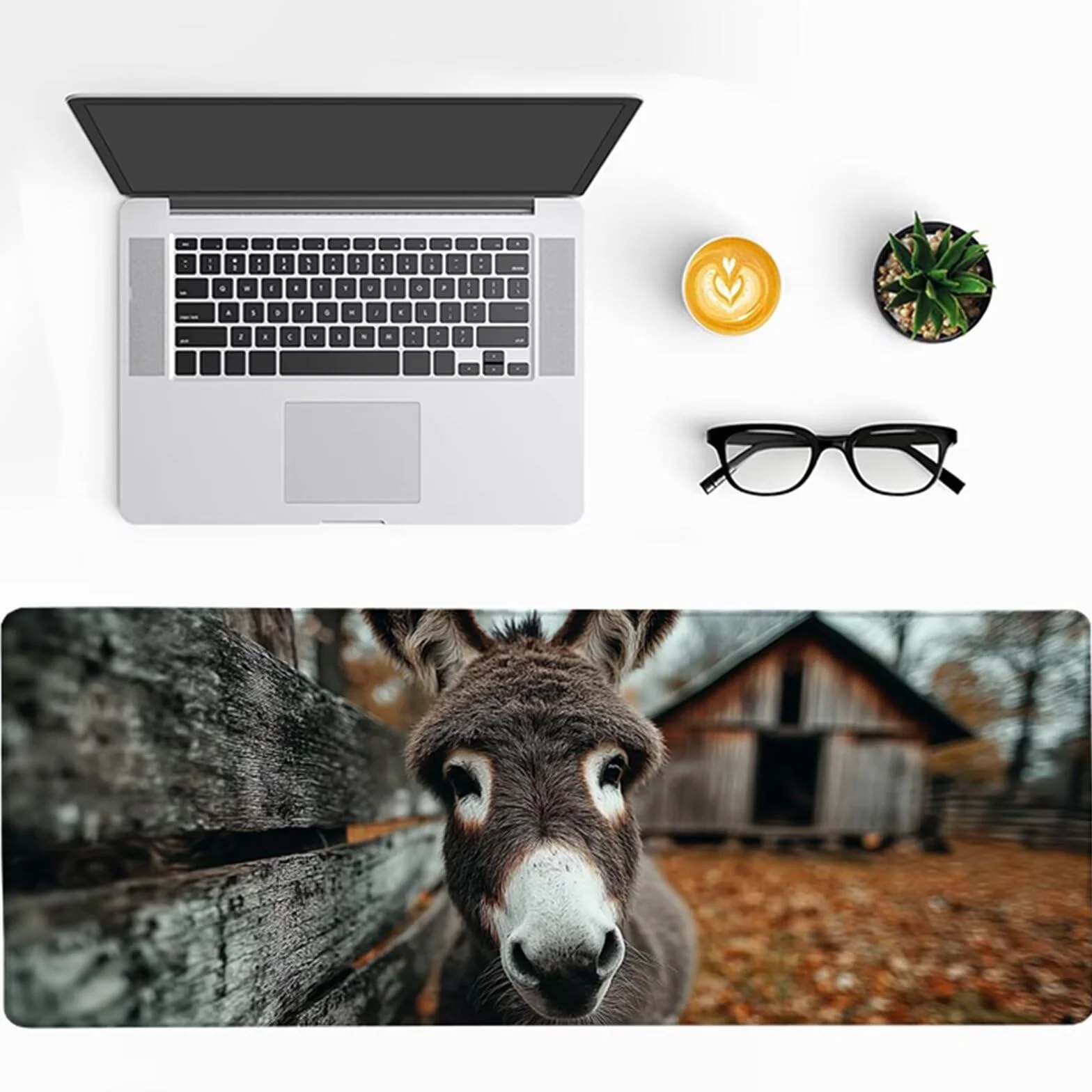 Osiołek podkładka pod mysz, duża, domkowa, gamingowa podkładka pod mysz, mata na biurko z przeszytą krawędzią, podkładka pod mysz XXL, antypoślizgowa gumowa podstawa, akcesoria biurowe, podkładka pod