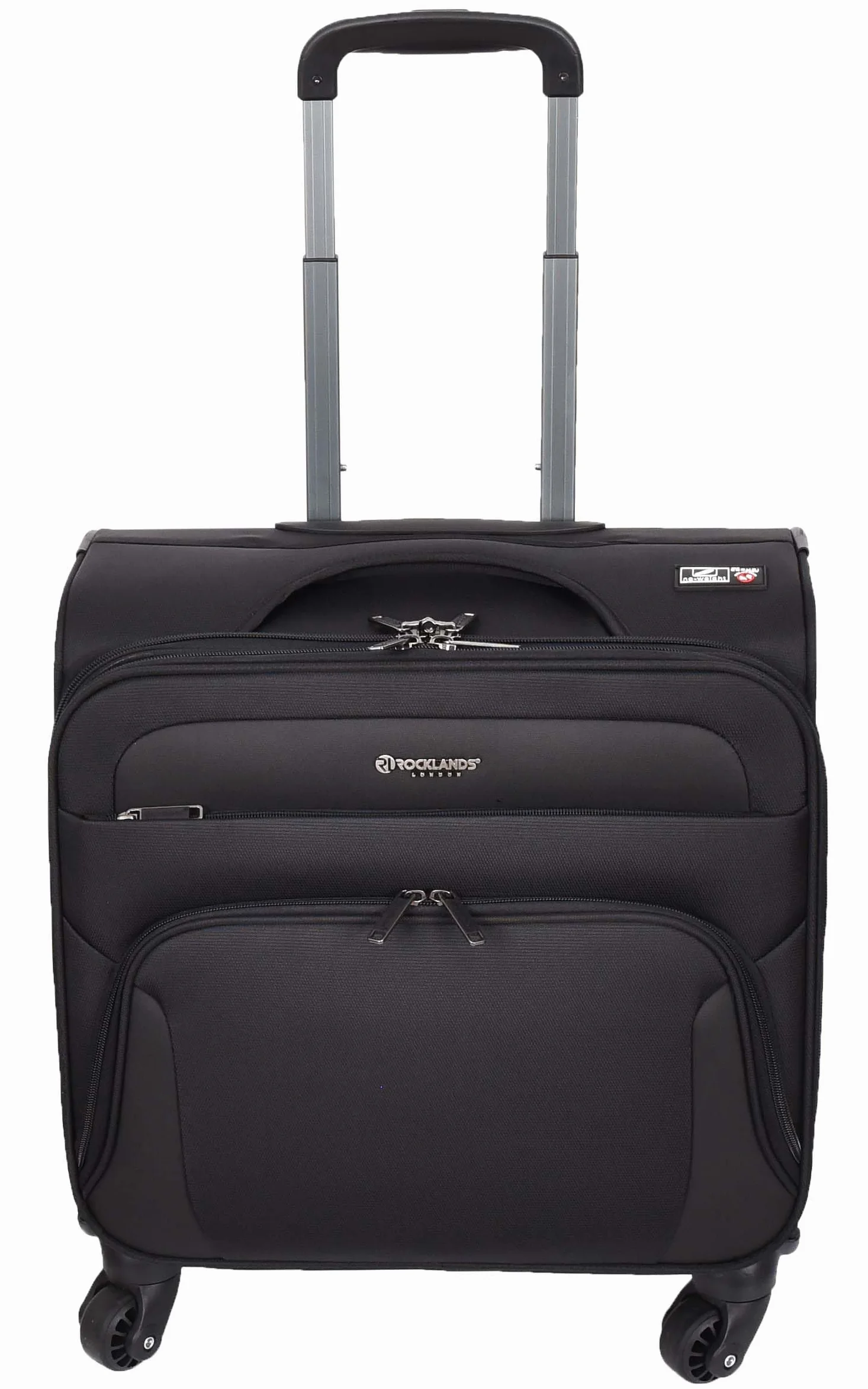 A1 FASHION GOODS 4-kołowe etui na kółkach, wiele przegródek na laptopa, dokumenty, ubrania, torba podróżna służbowa, transfer czarny, Czarny, Carry-on 18", Miękki futerał na kółkach w rozmiarze
