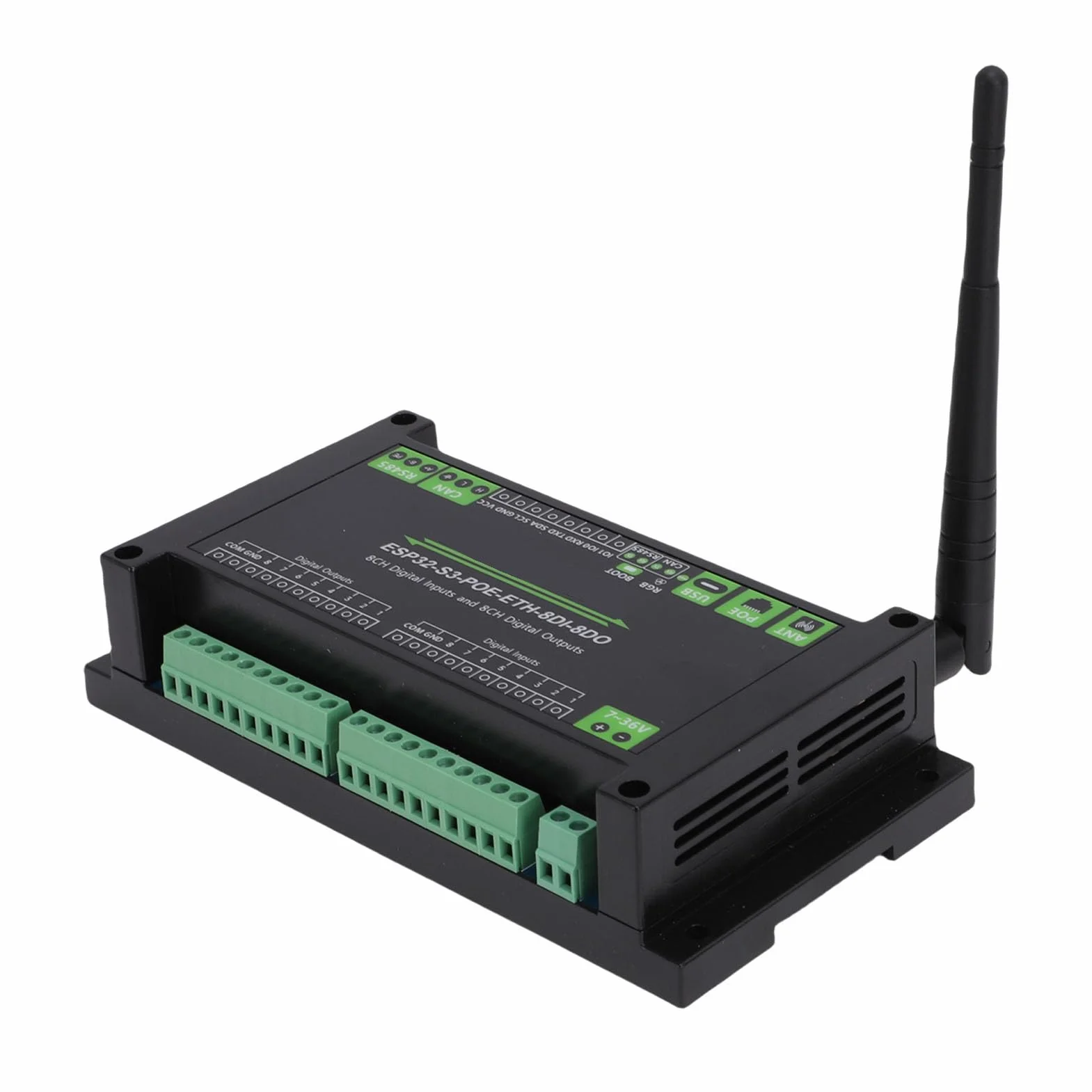 Greensen Przemysłowa Płytka Sterująca, Płytka Rozwojowa ABS dla S3 z 8 Cyfrowymi Wejściami i 8 Kanałami Wyjściowymi, WiFi Bluetooth USB C, dla Inżynierów Automatyki Przemysłowej