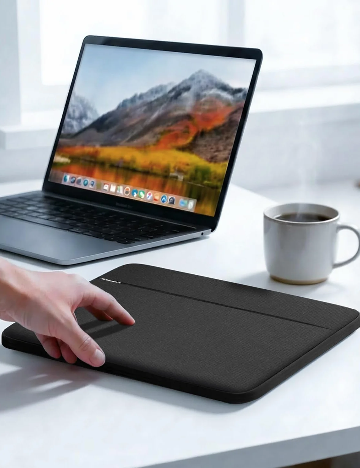 Alfheim 14" Torba na laptopa, Wodoodporna torba z kieszenią na akcesoria, etui ochronne z wyjmowaną małą torbą, Kompatybilny z 14,2" MacBook Pro A2442