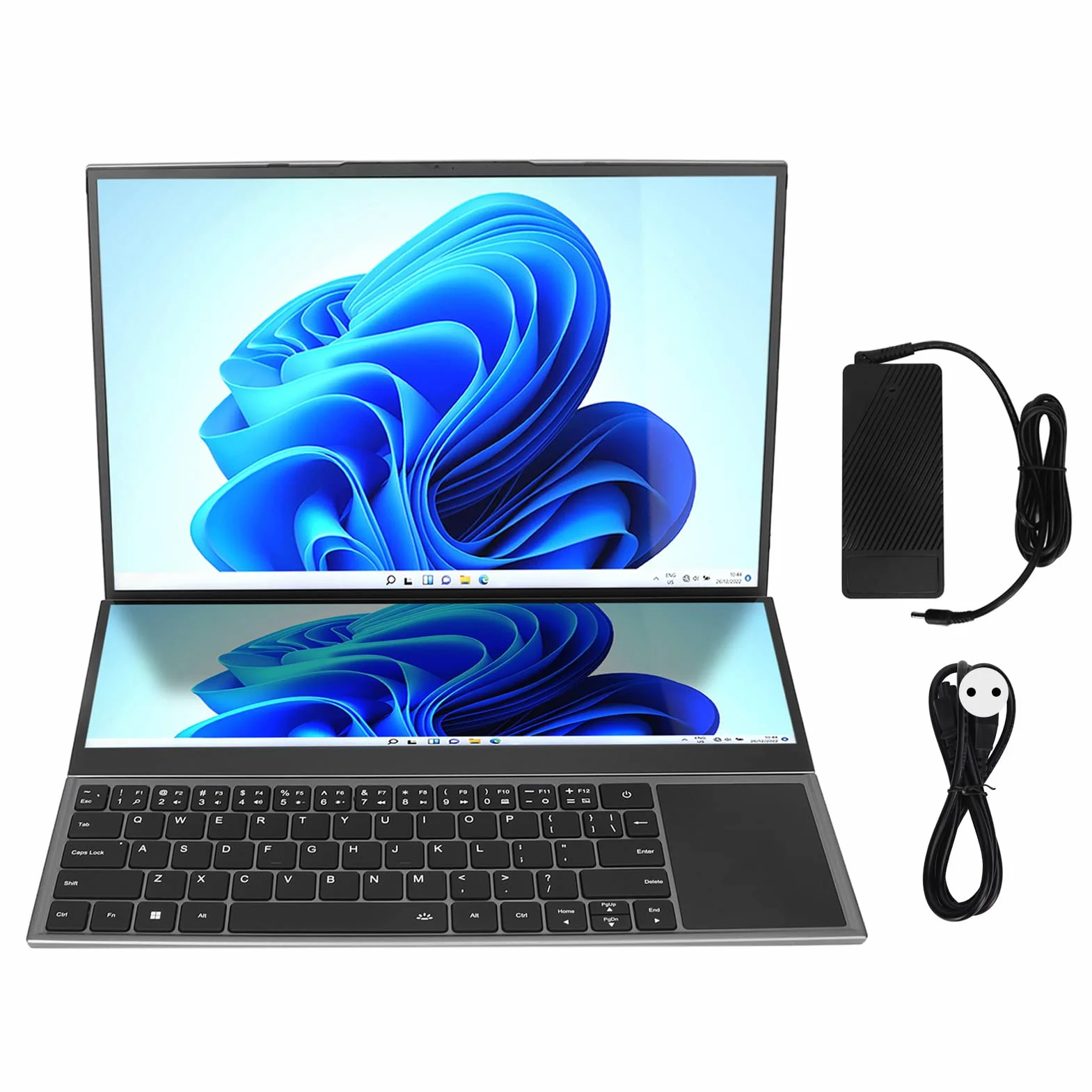 16-calowy Laptop Komputerowy, Metalowa Obudowa 13600 MAh Bateria Podwójny Ekran Laptop do Gier dla Systemu 11 do Pracy (Wtyczka UE)