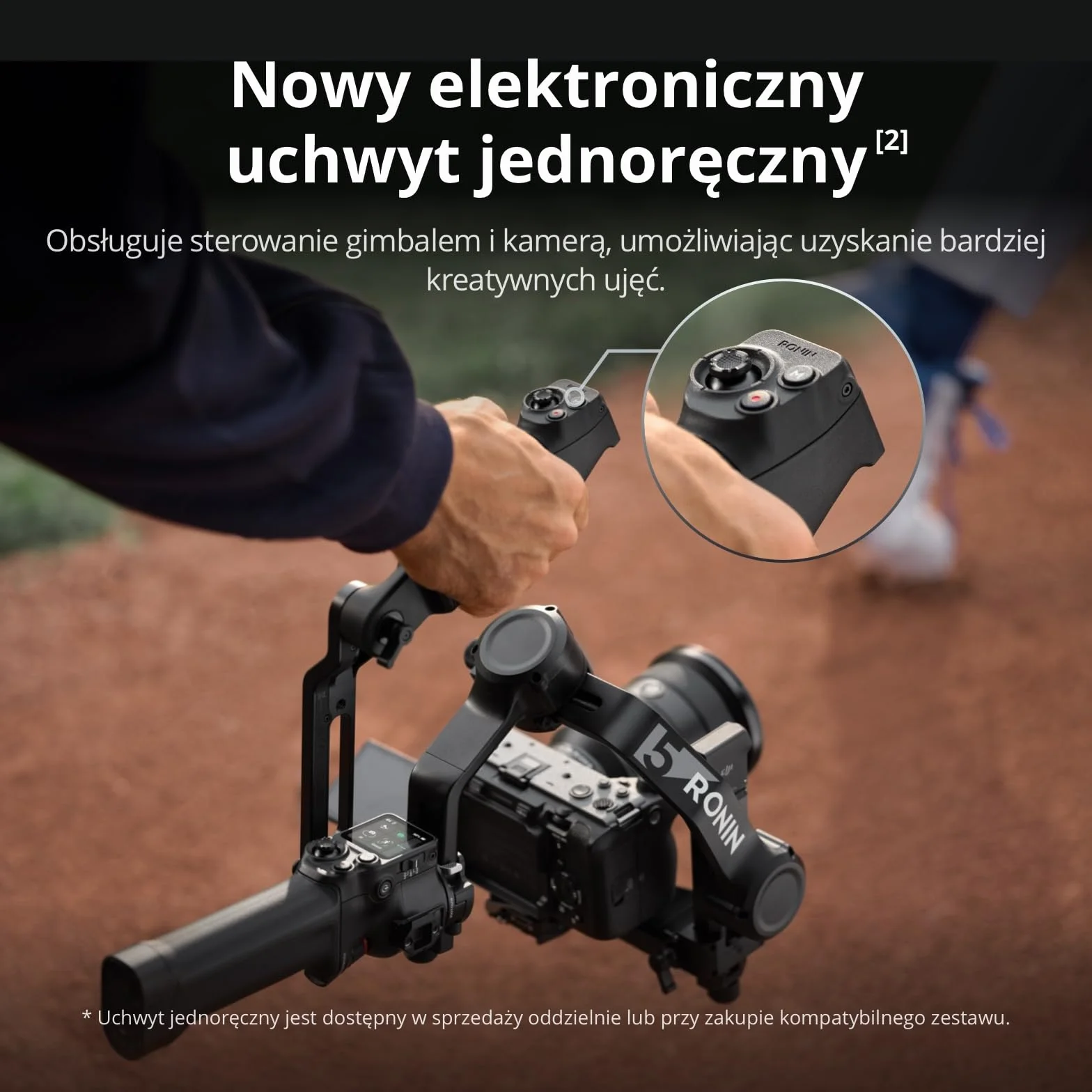 DJI RS 5, stabilizator gimbala do kamer, Canon/Sony/Nikon/Fujifilm | pokrętła precyzyjnej regulacji, automatyczne blokady osi 2. generacji, statyw z szybkim otwarciem, wskaźnik osi Z