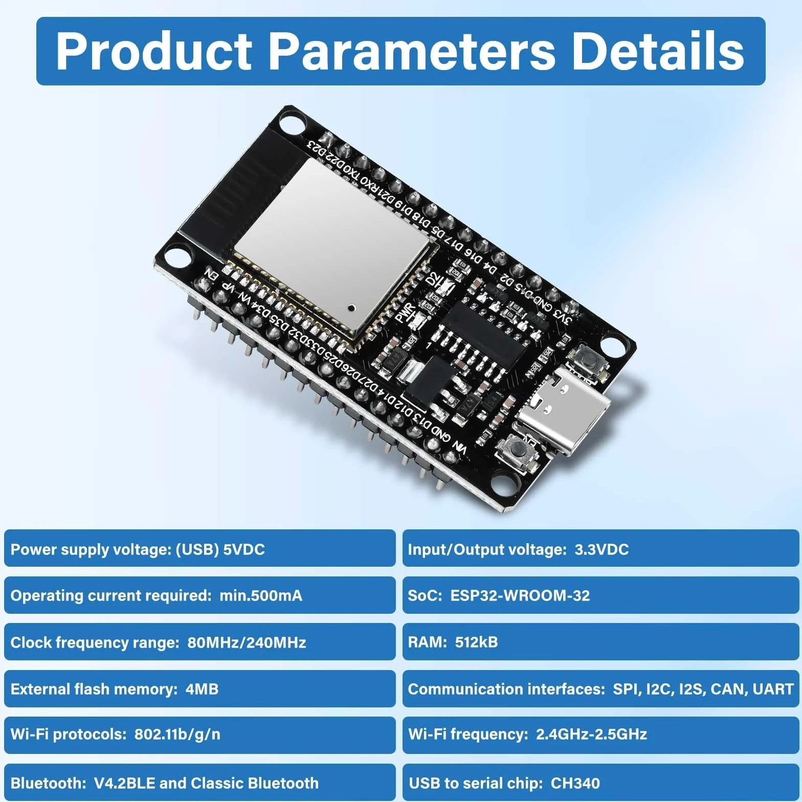 diymore 3 sztuki ESP32 WROOM 32 Nodemcu Development Board ESP32 NodeMCU moduły USB C 2.4 GHz WLAN WiFi Bluetooth CH340 Chip