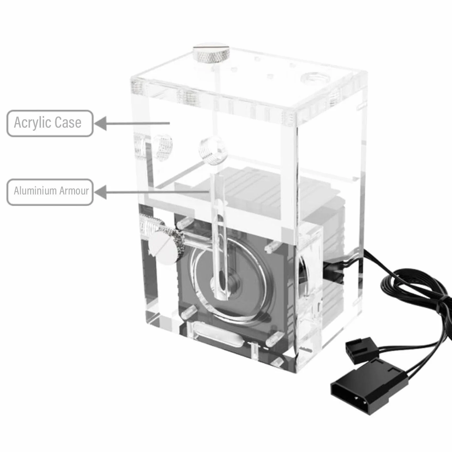 Bewinner PC Combo Zbiornik Pompy Wodnej, Aluminium Aluminium Pancerza Akrylowa Obudowa Odśrodkowa Pompa Wodna Zbiornik 650L/H 3,5 M WIDY KOMPUTEROWY System Chłodzenia Cieczy
