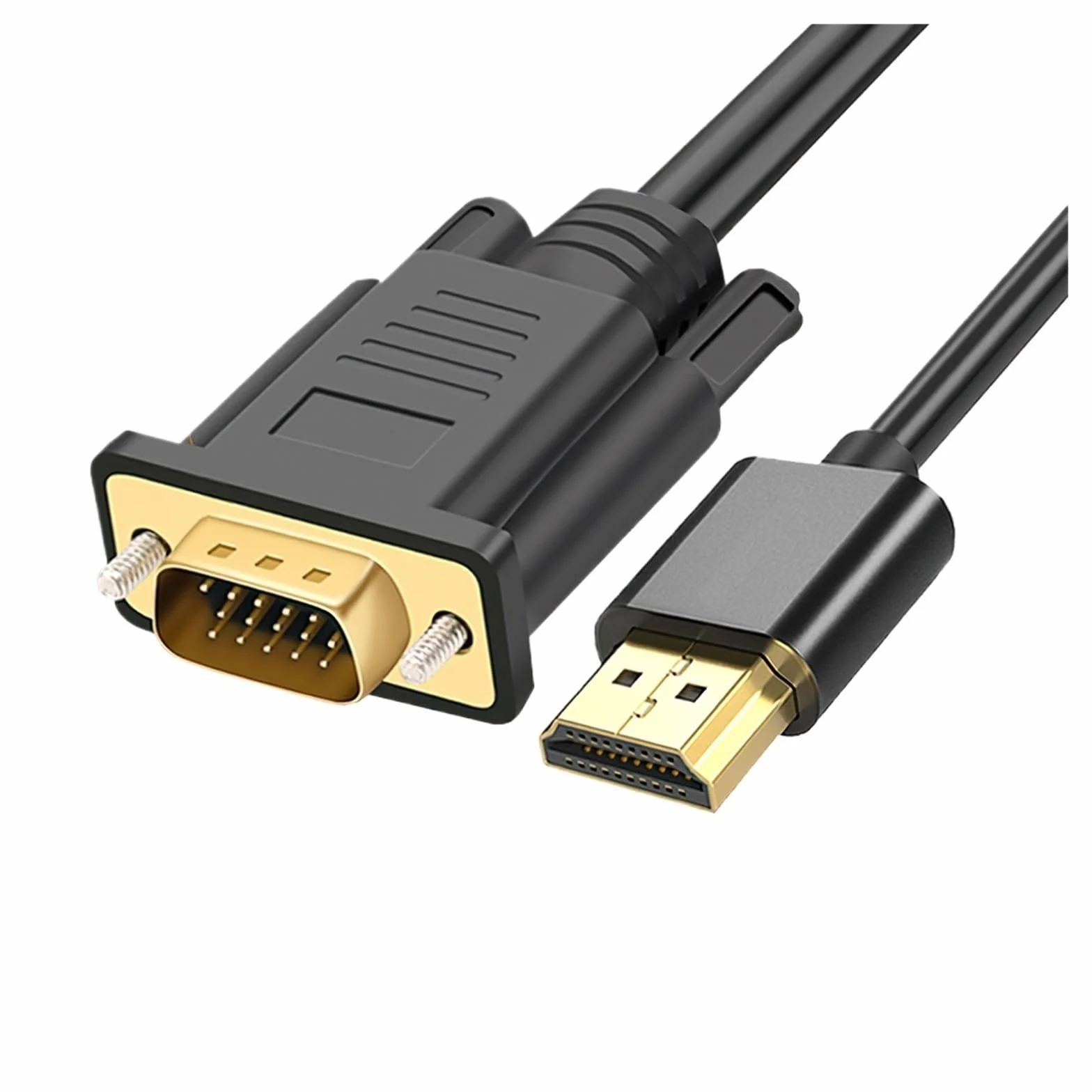 Kabel adaptera HDMI do VGA 1080P do komputera, laptopa, PS4, PS5, Xbox, Switch, TV box, monitora, projektora, konwertera, długi kabel wideo, 3m, 5m, 10 m (2.0M)