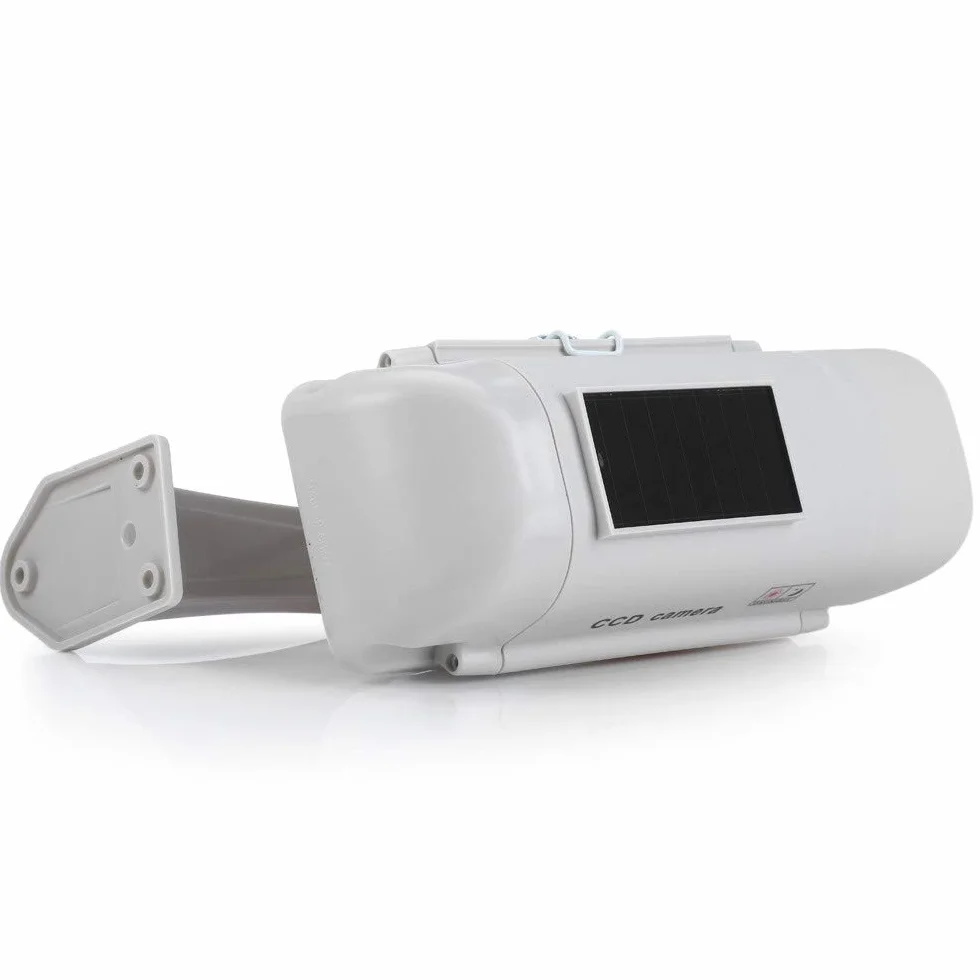O&W Security Duża kamera do monitoringu z obiektywem i migającą diodą LED (IRlook), wodoszczelna, 360° uchwyt na ścianę/sufit, czujnik LED, do użytku wewnątrz i na zewnątrz, 2 x AA