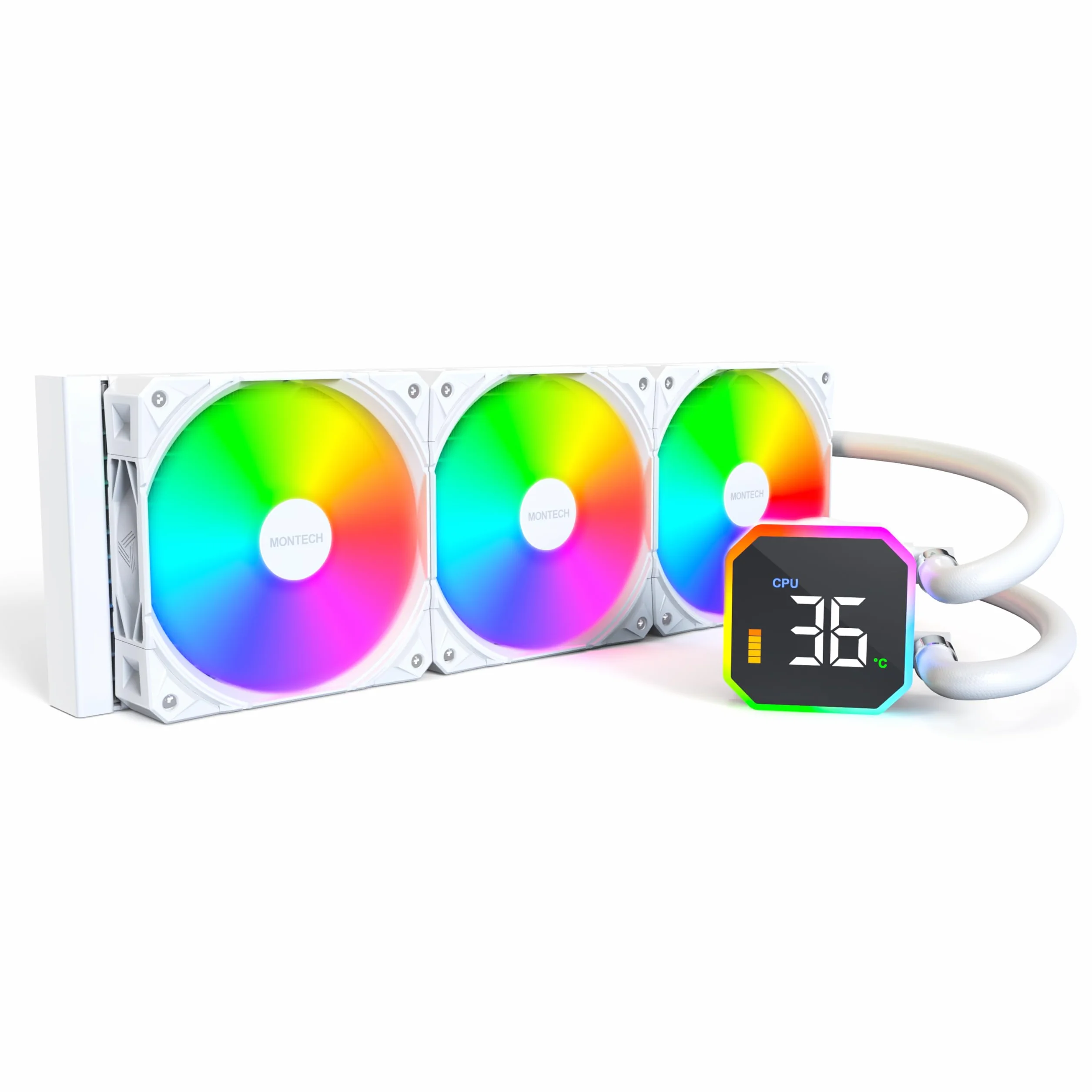 MONTECH HyperFlow Digital 360 (W) All-in-One chłodzenie wodne CPU Cooler 360 mm, biały