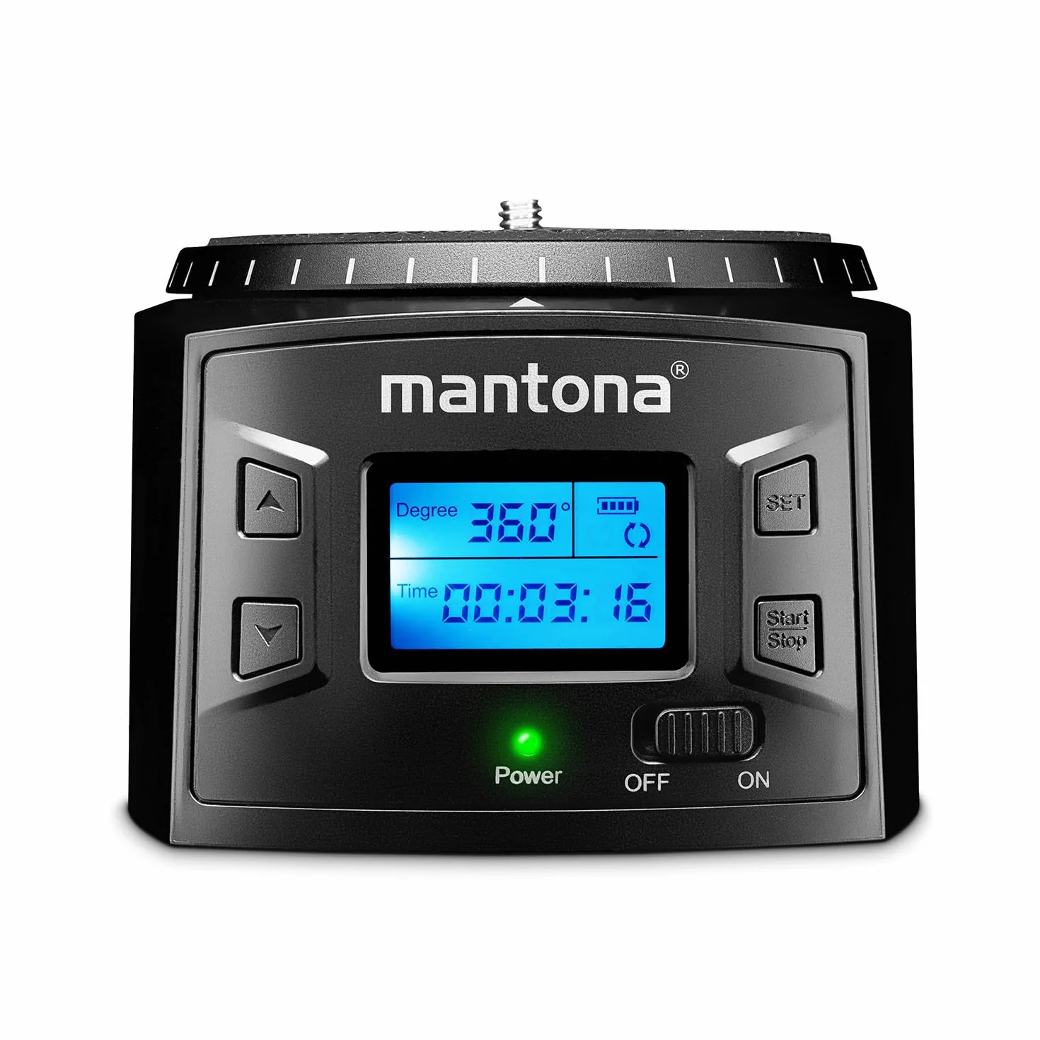 Mantona Turnaround 360 Advanced 3 Głowica Statywu z 2 Adapterami i Uchwytem na Smartfona, Czarny, 1 Sztuka