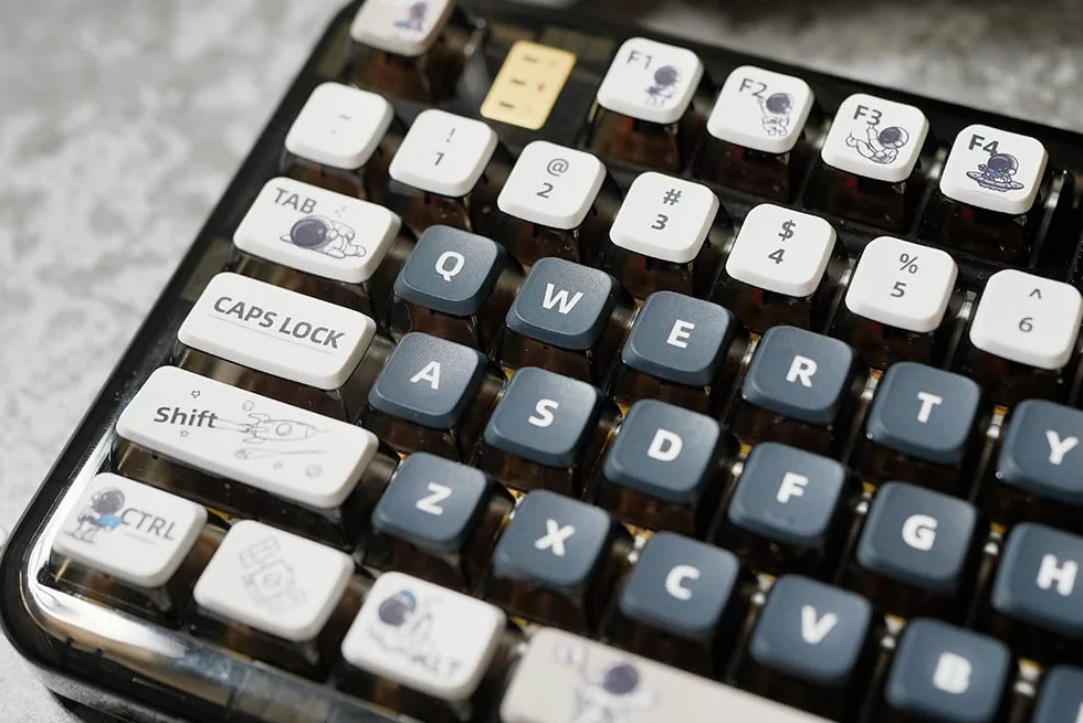 Nasadki klawiszy PBT Pudding, klawisze z motywem astronauty, zestaw nasadek klawiszy sublimacyjnych, profil ASA niestandardowe nasadki klawiszy do klawiatury mechanicznej Cherry Gateron MX Switch