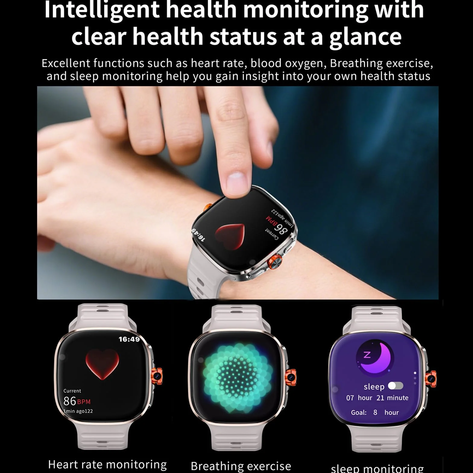 Monitorowanie Tętna Zegarek 4G Smart Watch z 2,16 -calowym Ekranem Dotykowym, Wi -Fi GPS BT Smartwatch, Tłumaczenie w Czasie Rzeczywistym AI, Niezależne Połączenie Telefoniczne (GOLD)